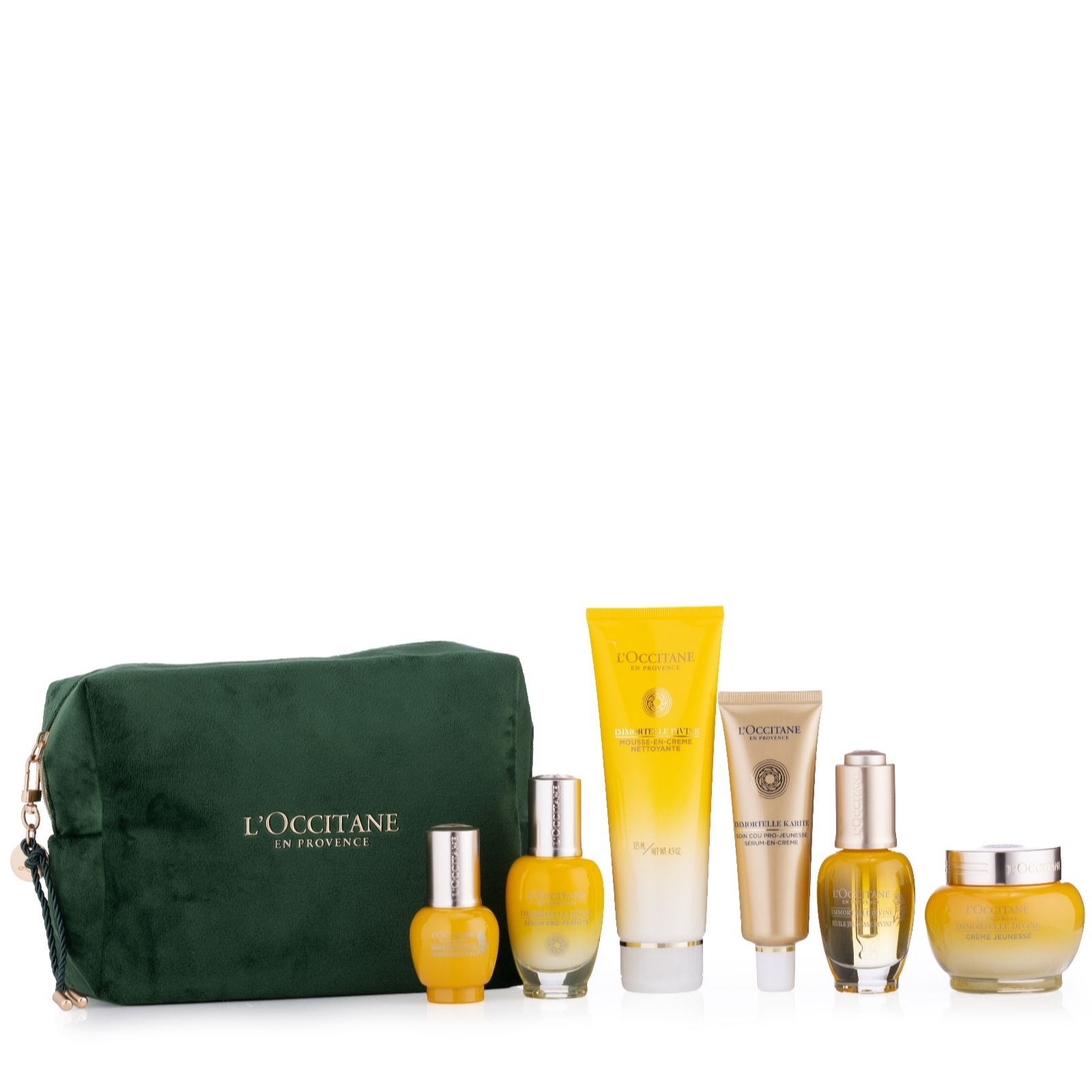  L'Occitane 6 Piece Luxury Immortelle Collection with Bag