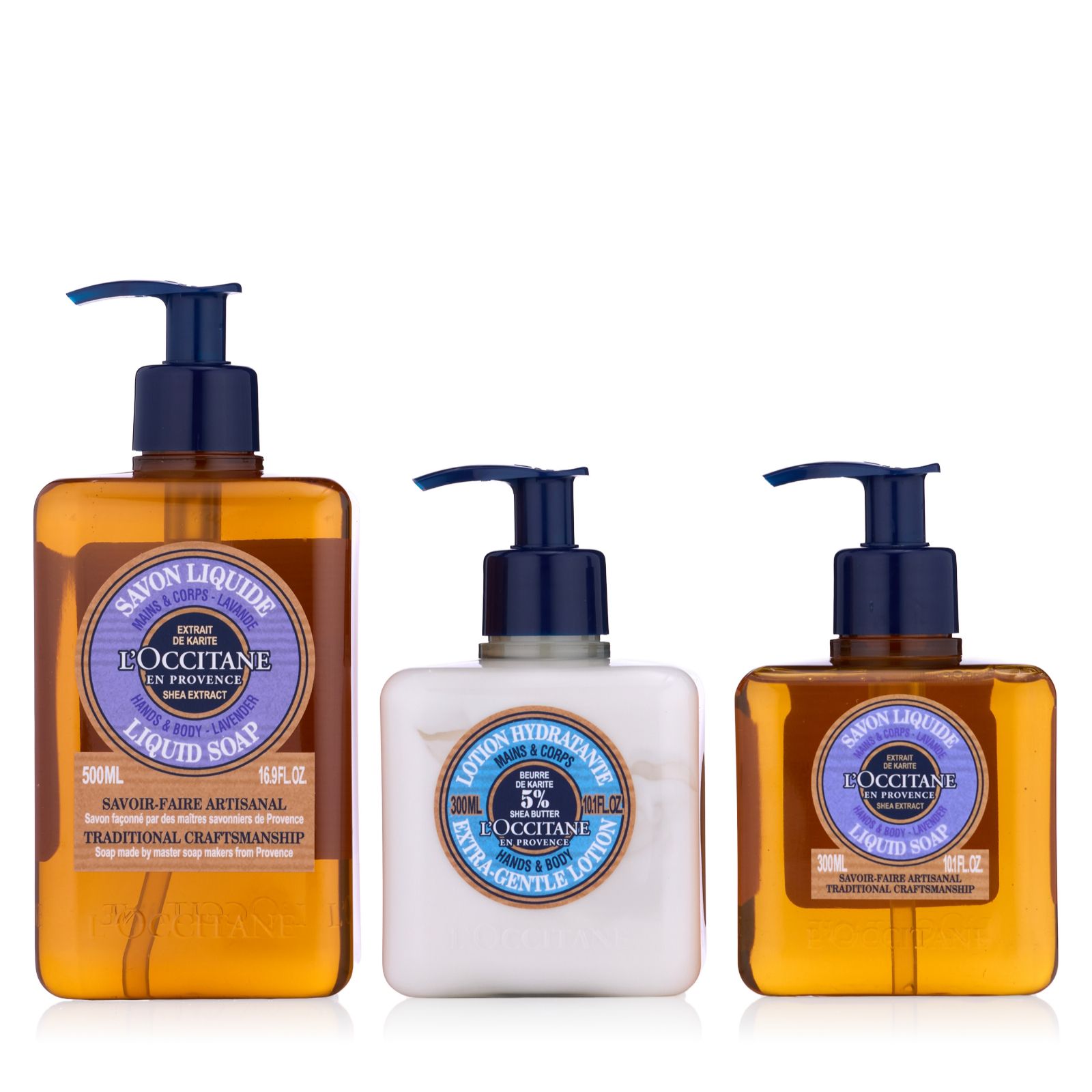 L'Occitane Liquid Soap, Lotion Hand & Body Trio