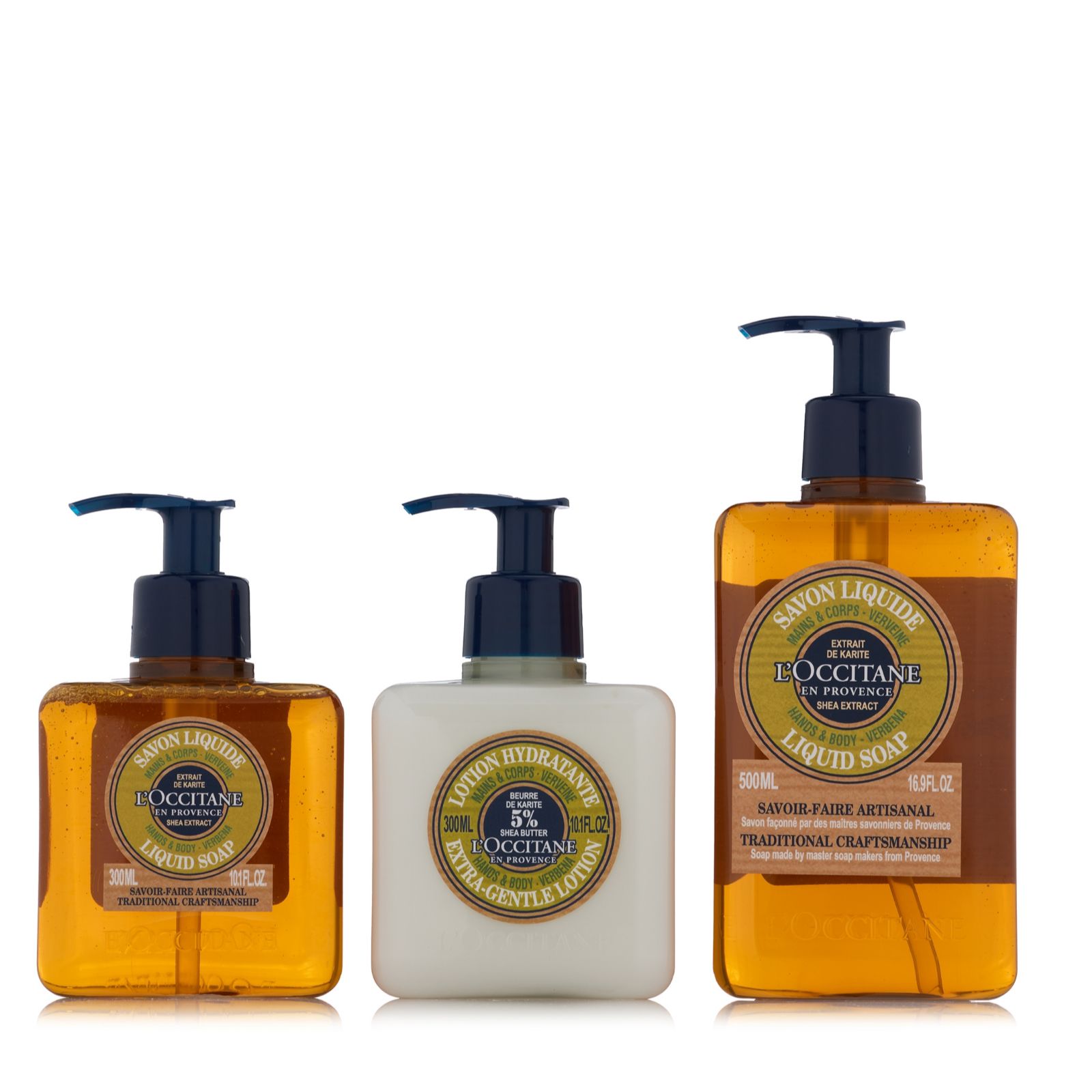 L'Occitane Liquid Soap, Lotion Hand & Body Trio