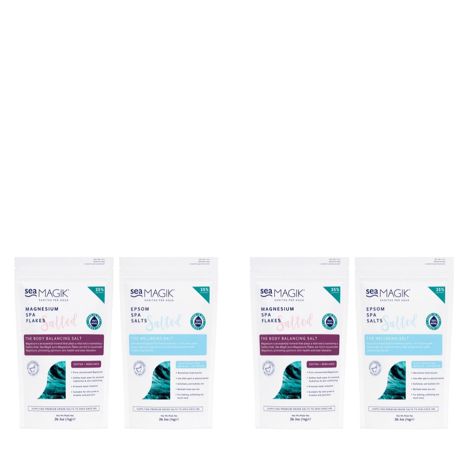 Sea Magik Magnesium Sleep & Muscle Relief Salts 4 Pack