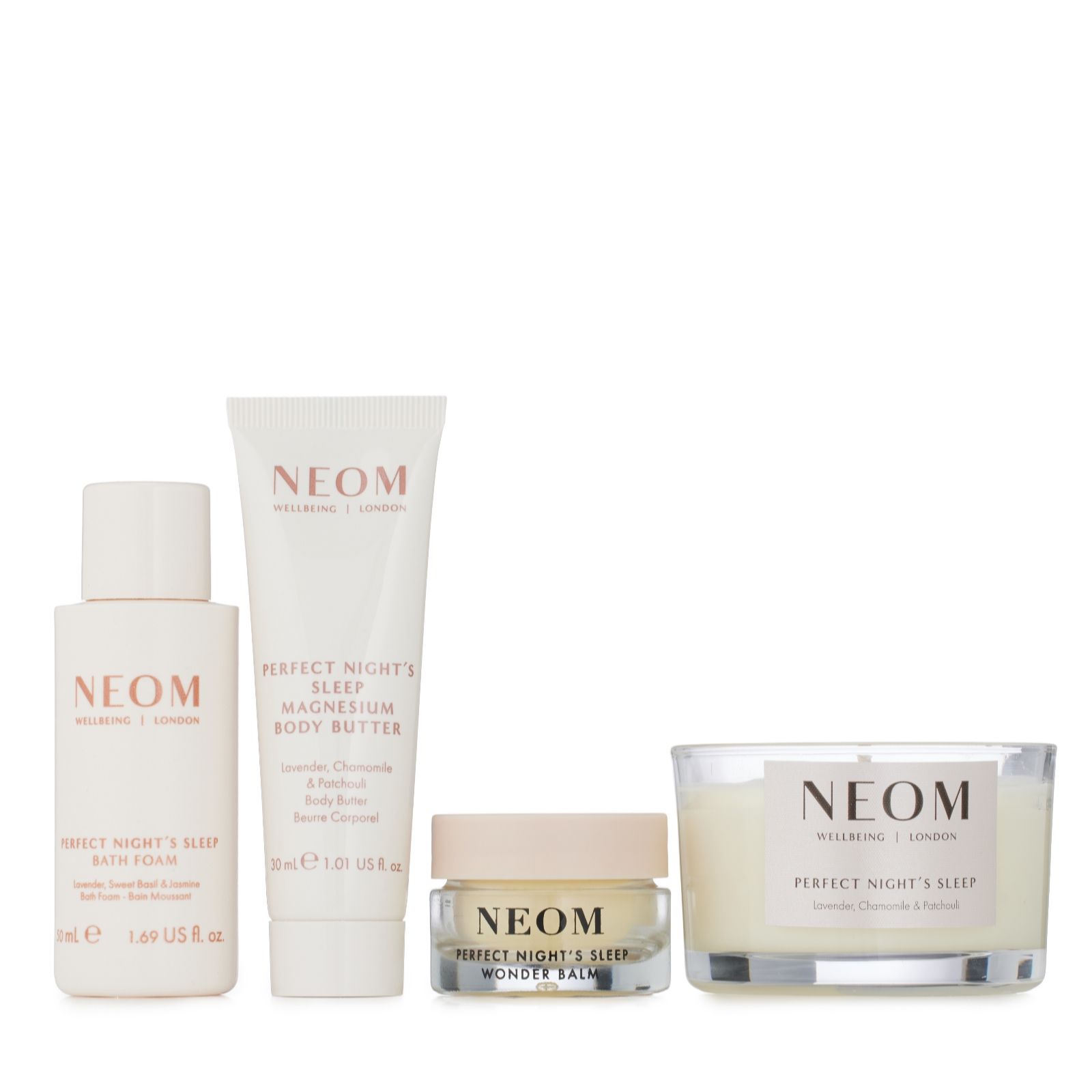 NEOM Wellbeing Sleep Discovery 4 Piece Kit
