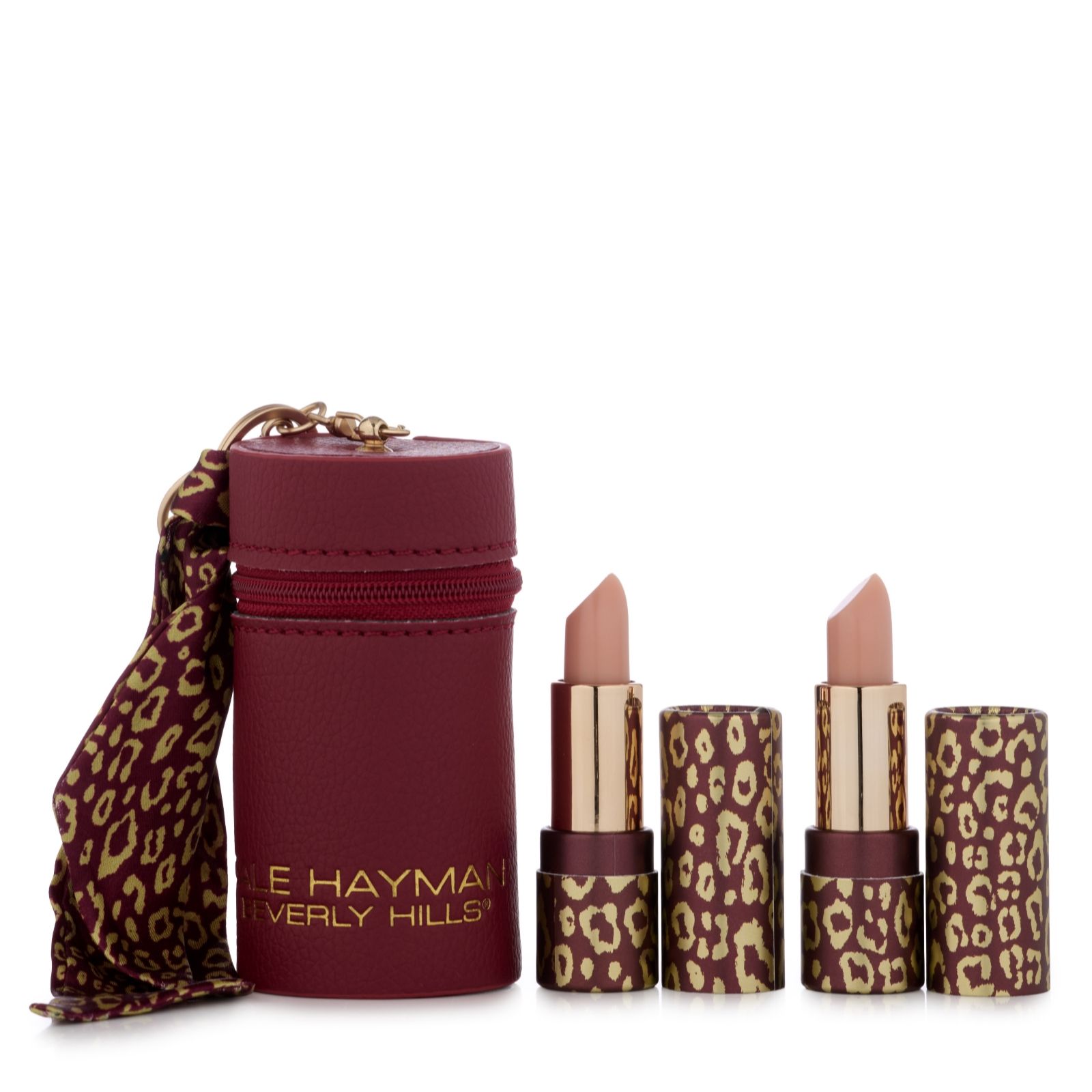Gale Hayman Limited Edition Lip Lift Duo with Burgundy Key Chain Holder