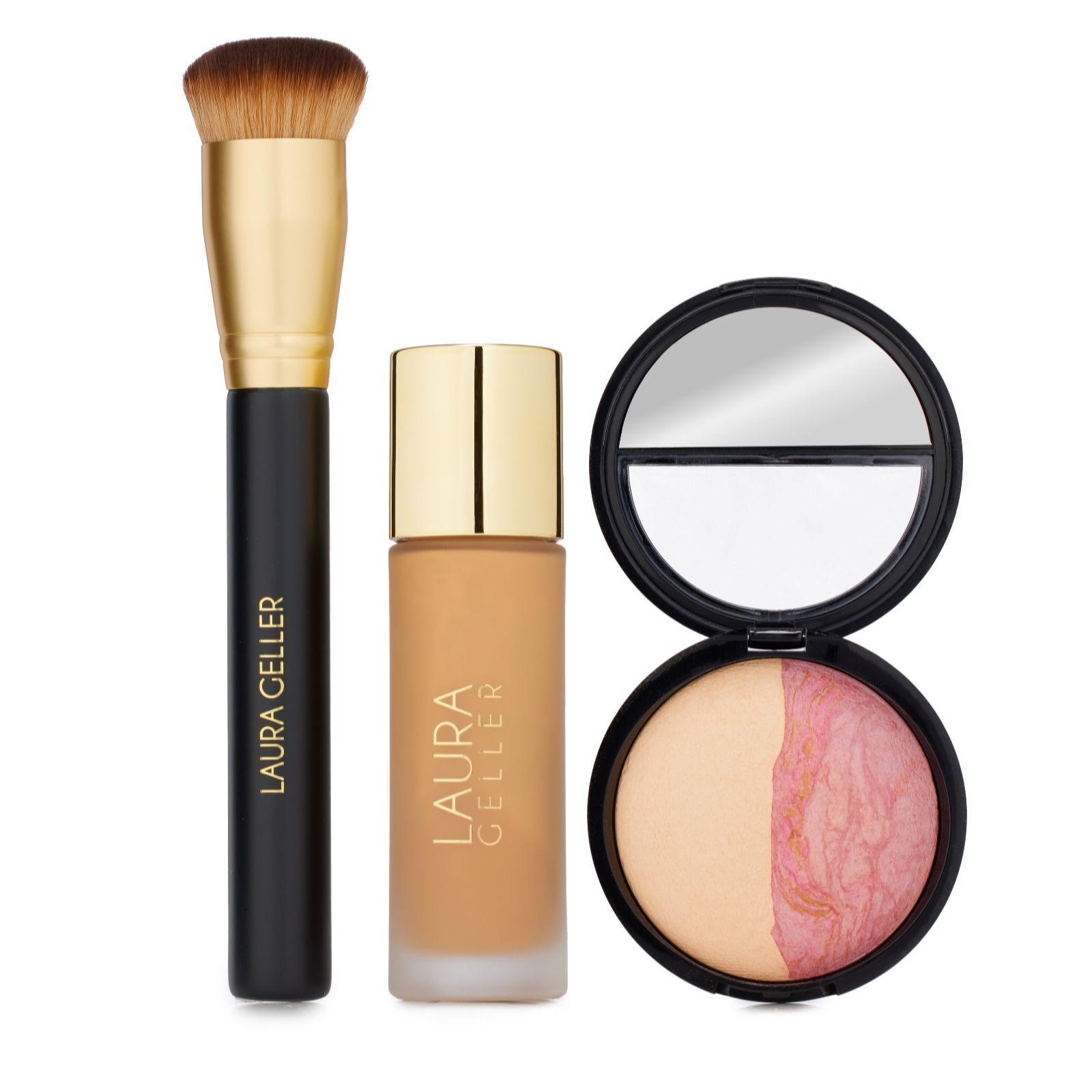 Laura Geller 3 Piece Supersize Blush & Double Take Foundation Set