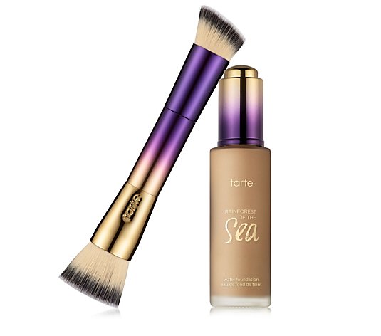 Tarte Rainforest of the Sea Water Foundation &amp; Brush 30ml - QVC UK