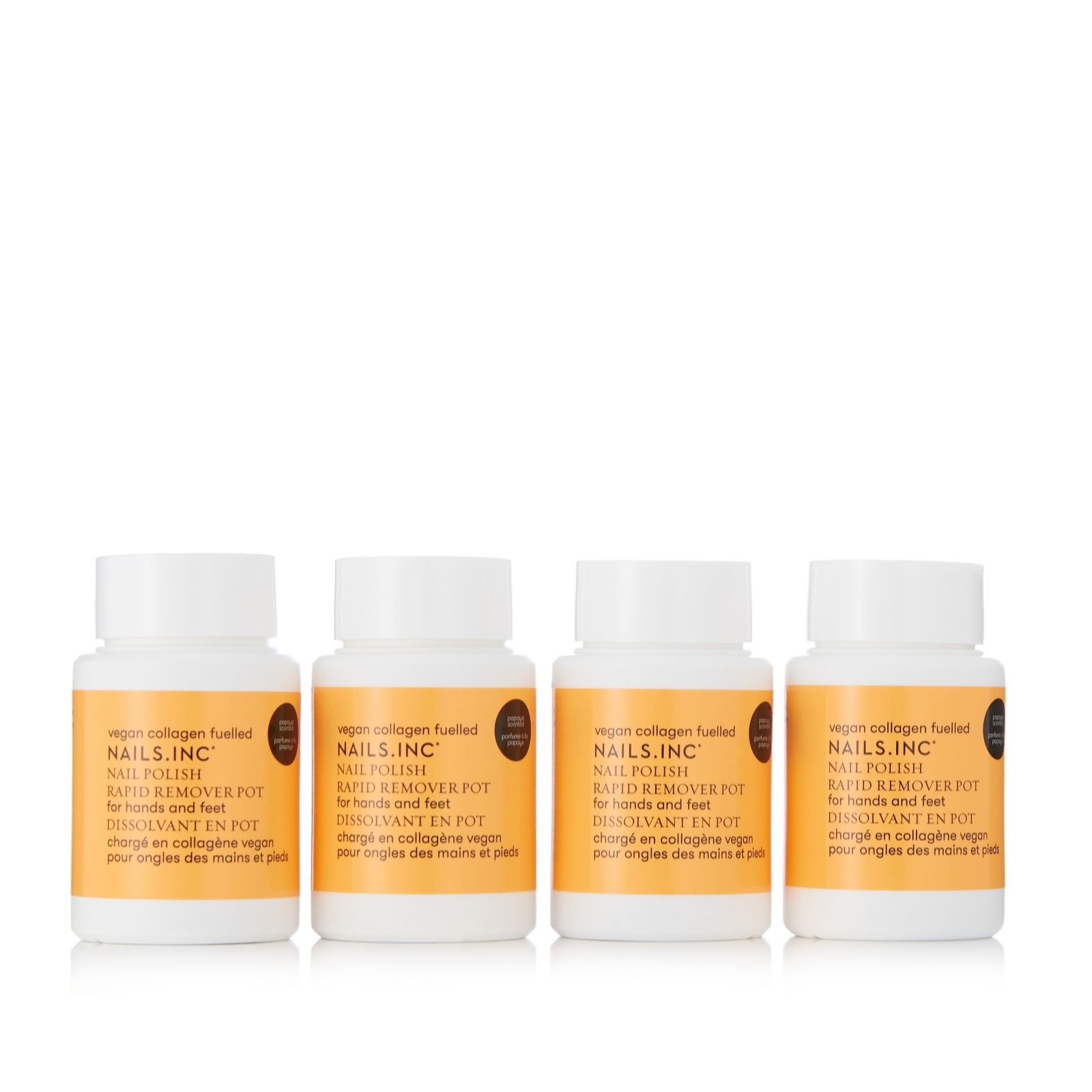 Nails Inc Nail Pot Remover Papaya Quad QVC UK