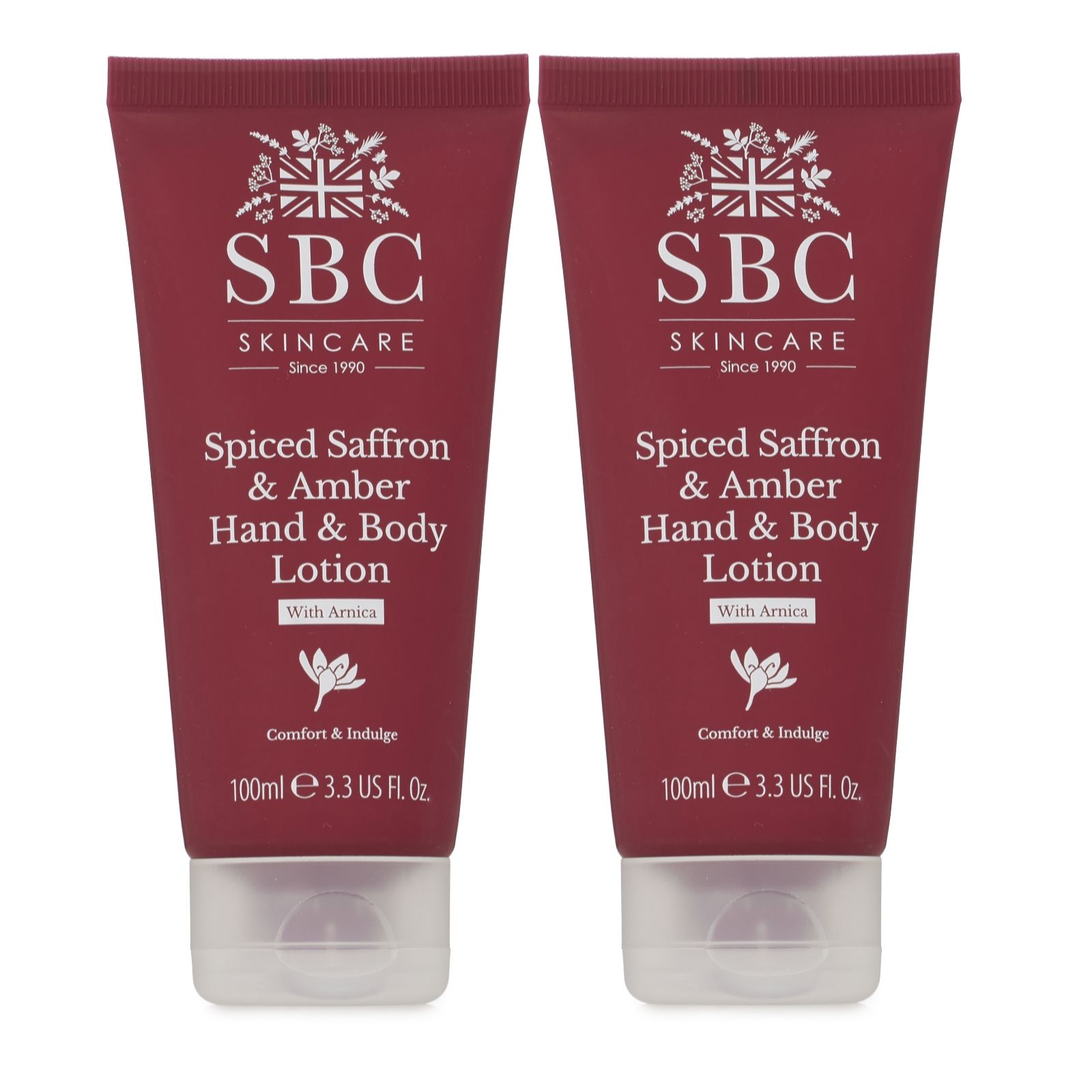 SBC Spiced Saffron & Amber Arnica Hand & Body Lotion 100ml Duo