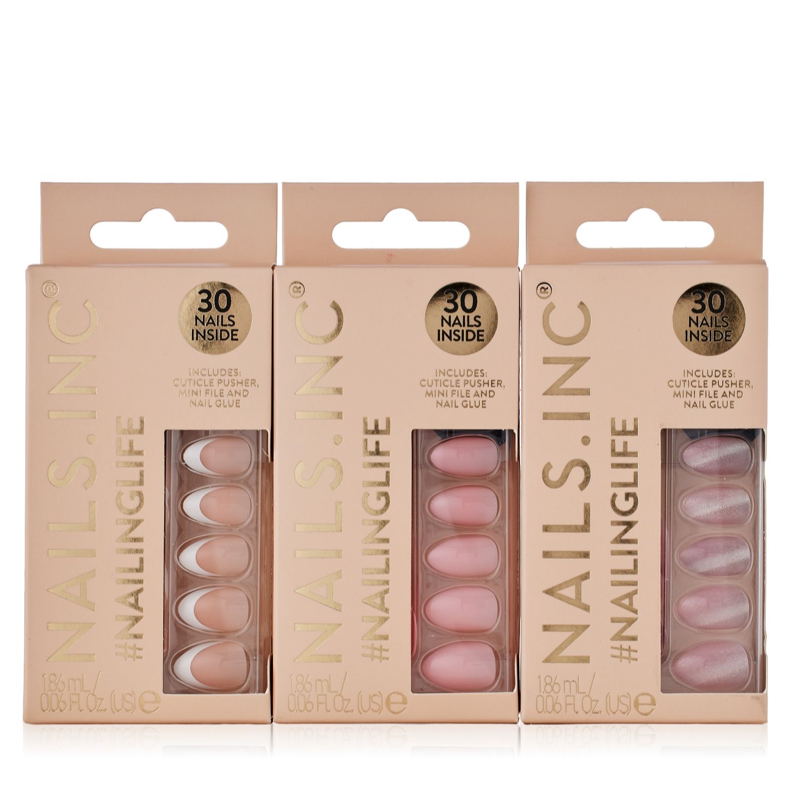 Nails Inc Instant Glam Press On Nails 3 Piece Set