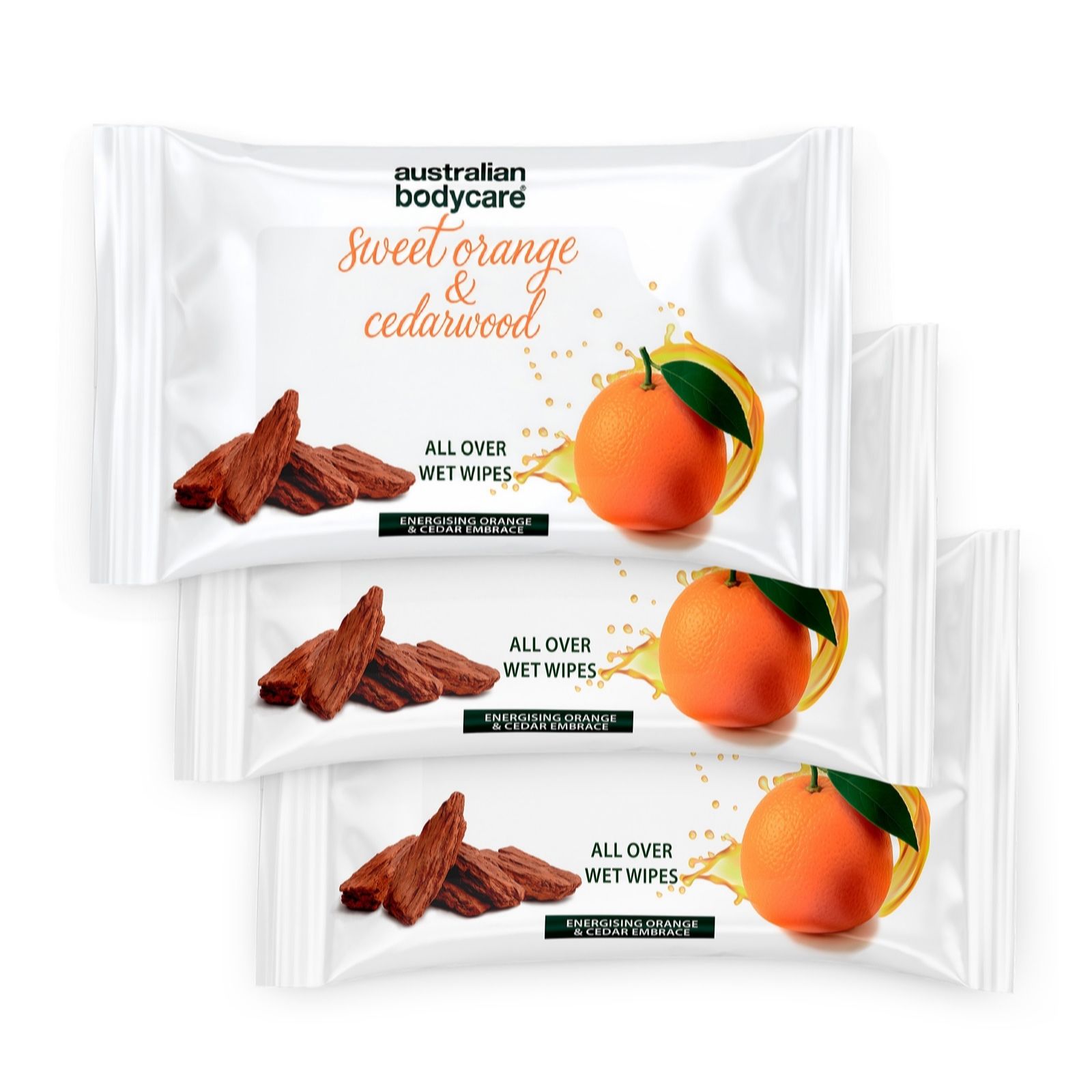Australian Bodycare Orange & Cedarwood Wipes 24pcs Trio
