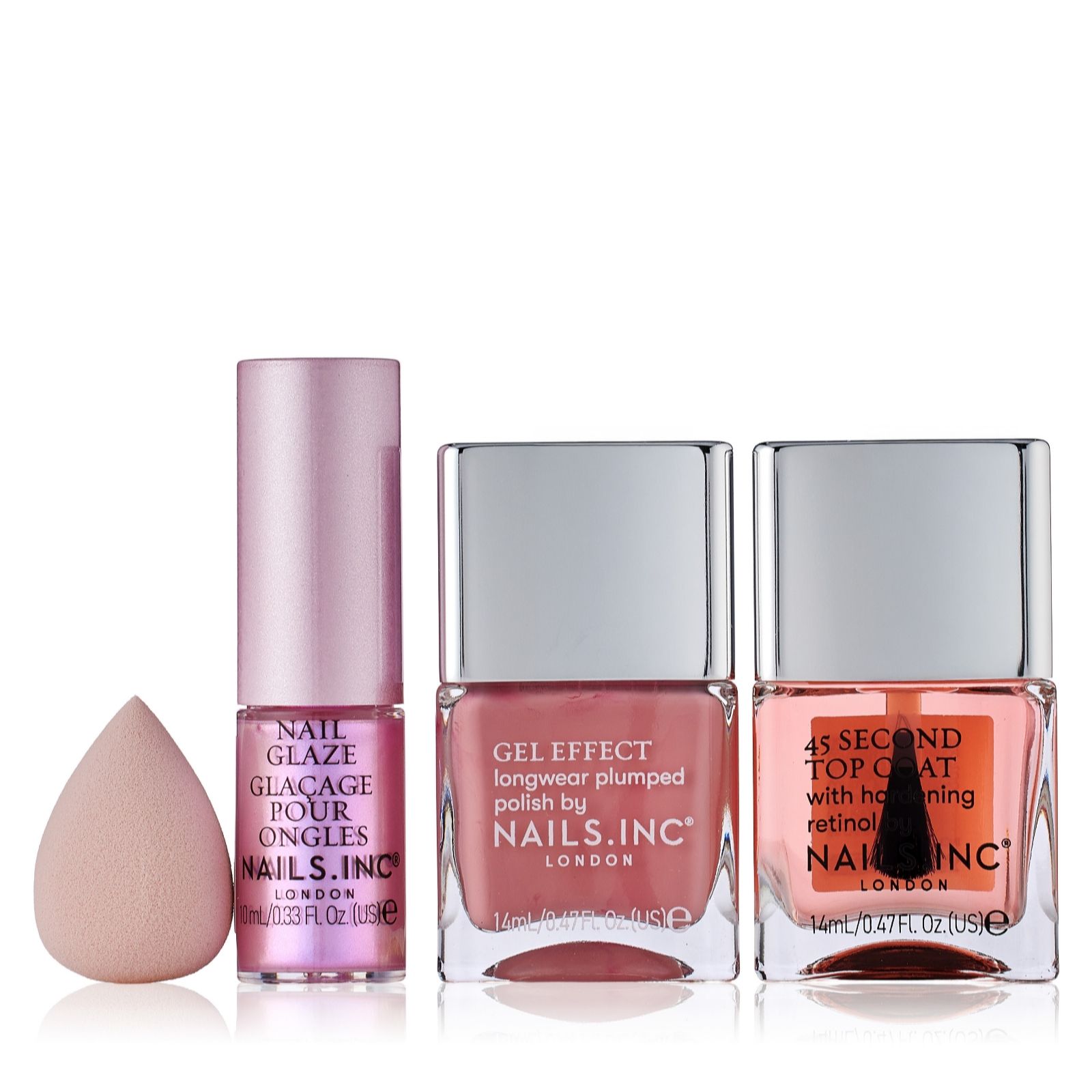 Nails Inc Glazed Candy Chrome Glow 3 Piece Collection