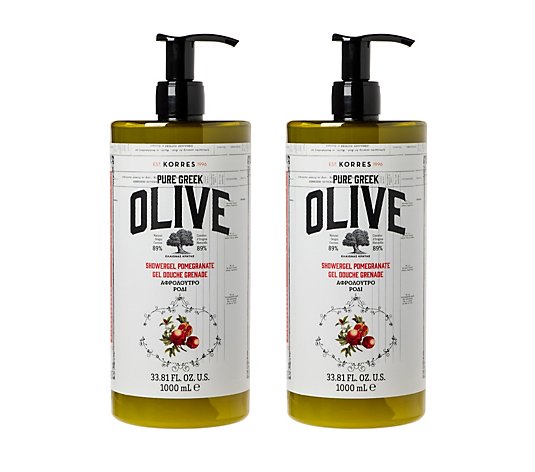 Korres Supersize Pure Greek Olive Oil Hydrating Shower Gel 1L Duo