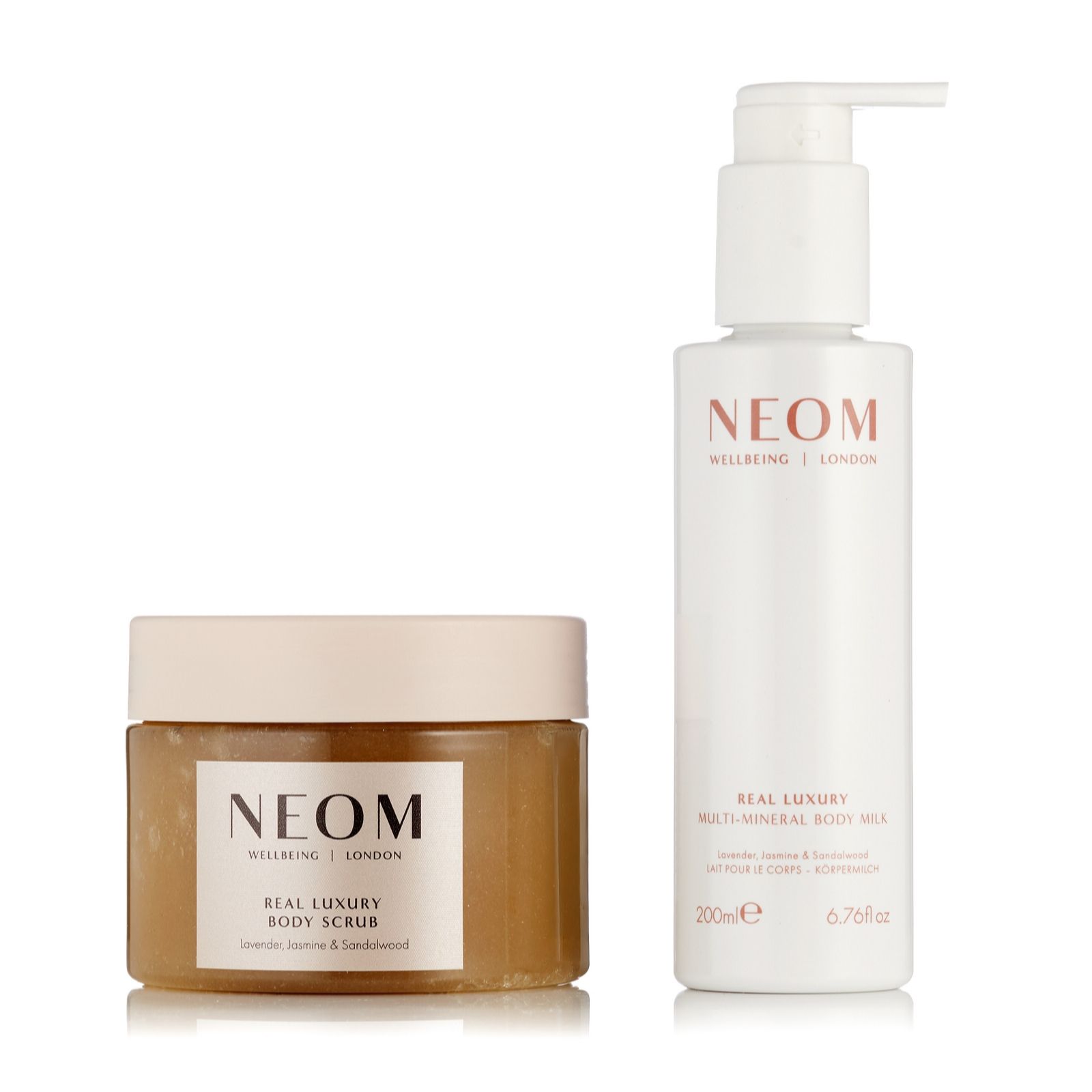 Neom Wellbeing Body Scrub & Mineral Body Milk Duo