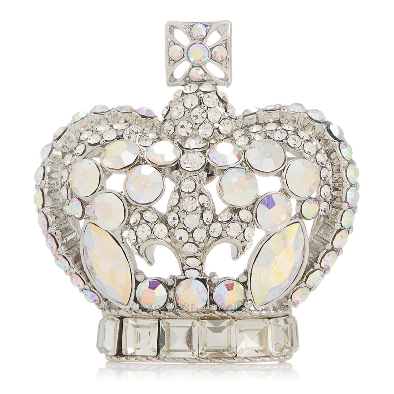 Butler & Wilson Crystal Crown & Fleur De Lis Brooch