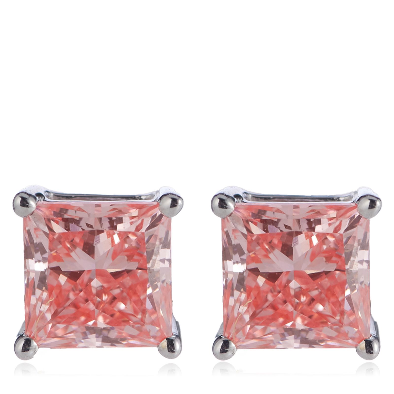 Fire Light 1ct Lab Grown Pink Diamond Princess Cut Studs 9ct Gold