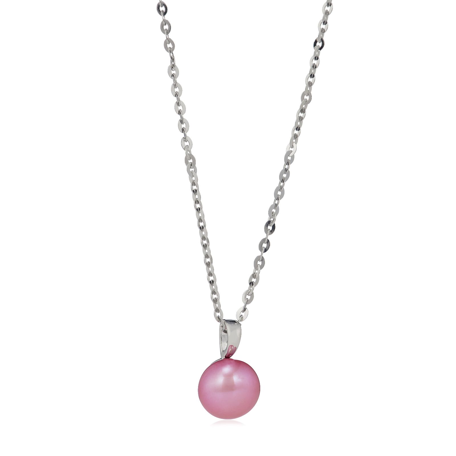 Lara Pearl 10mm Button Pearl Pendant & Chain Stainless Steel