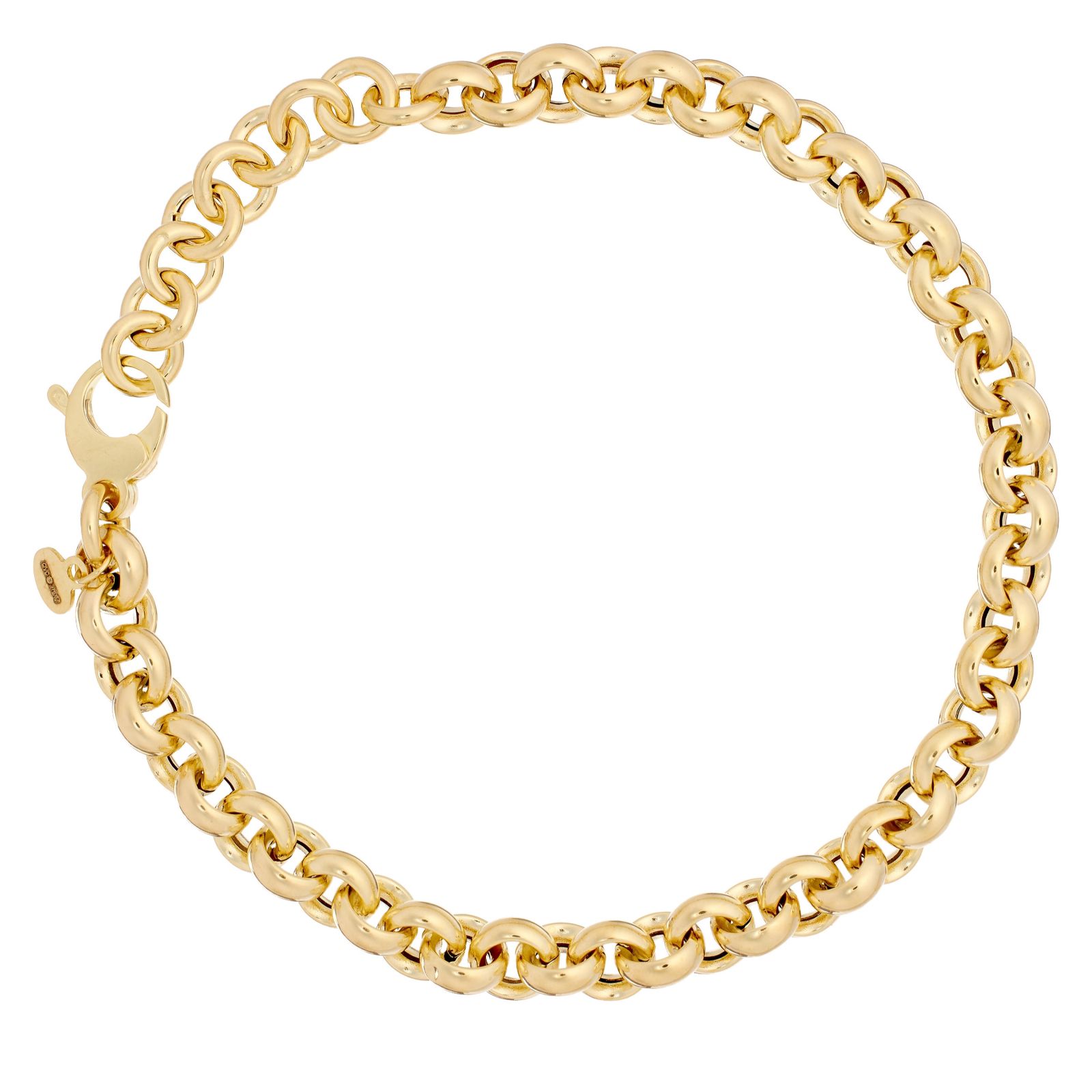Gold 9ct Italian Gold Love Rolo Bracelet