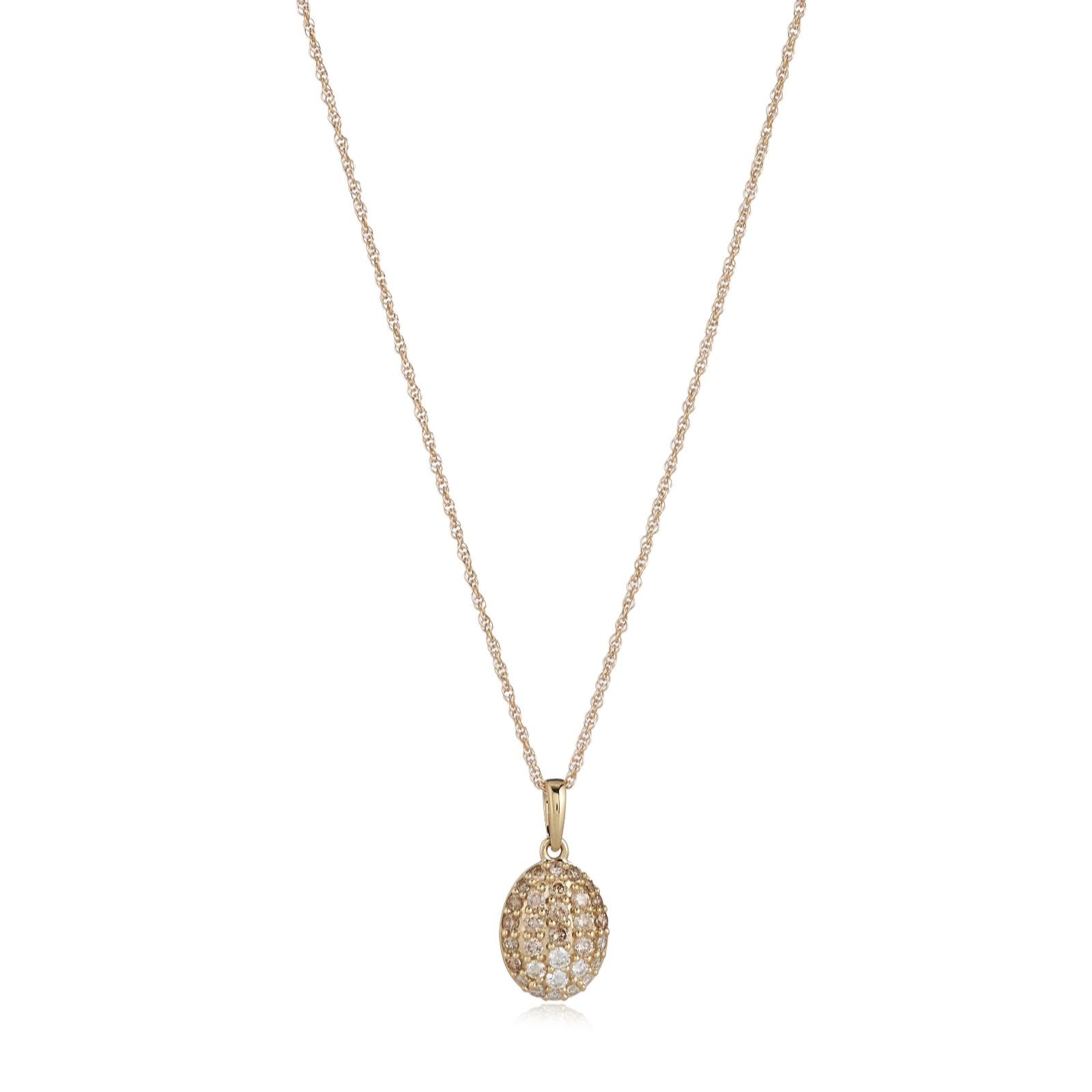 0.50ct Ombre Chocolate Diamond Pendant & Chain 9ct Gold