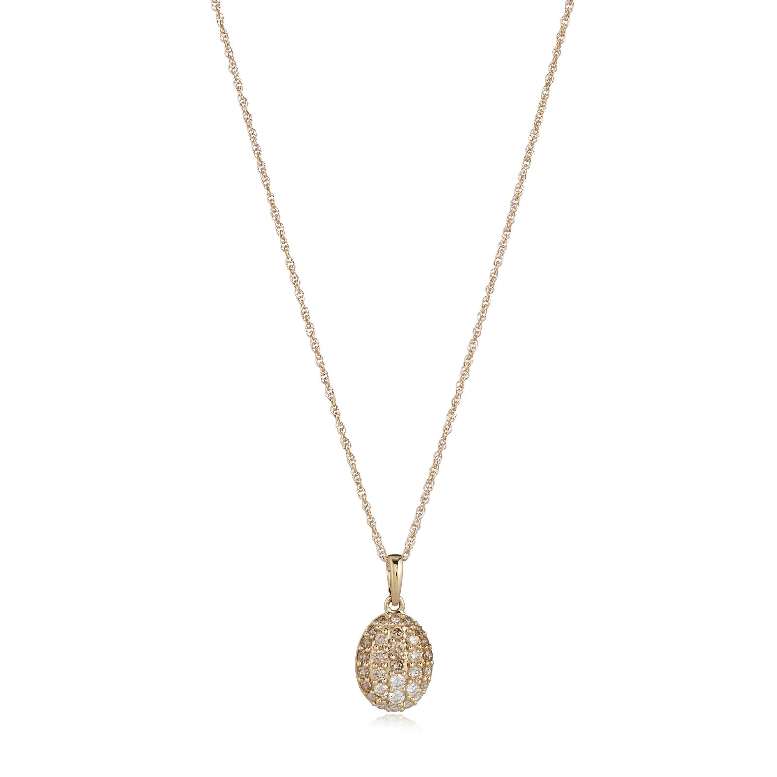 0.50ct Ombre Chocolate Diamond Pendant & Chain 9ct Gold