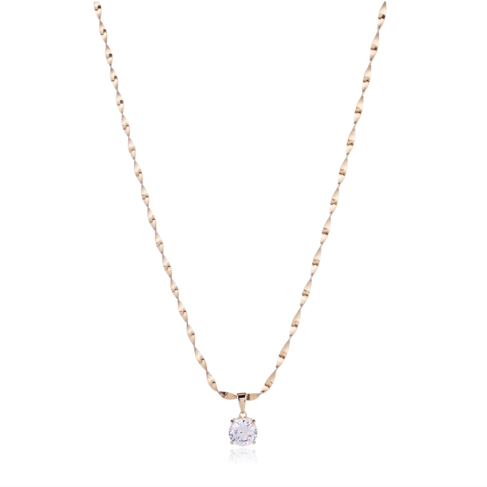 Diamonique 0.25ct tw Twisted Pendant Necklace Sterling Silver