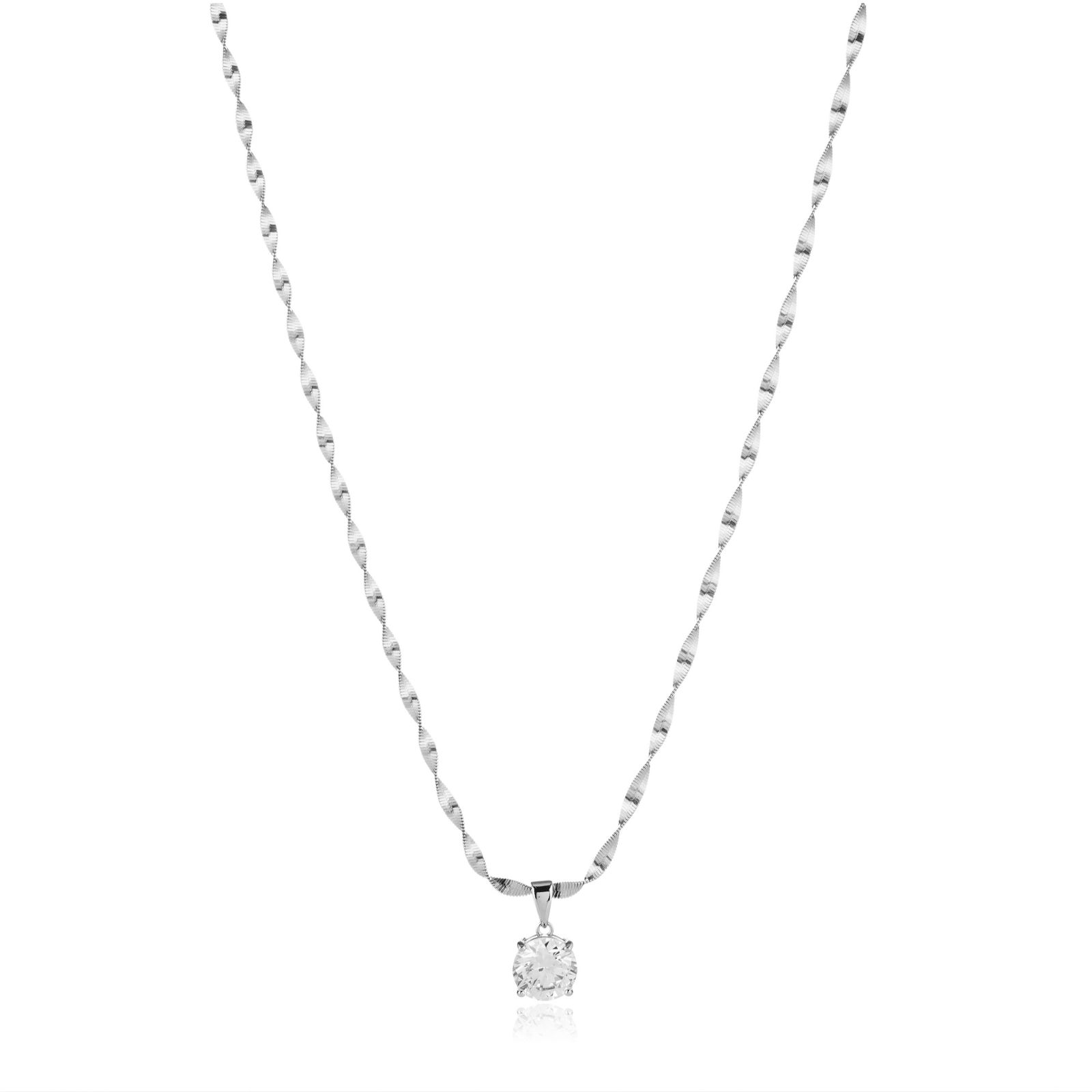 Diamonique 0.25ct tw Twisted Pendant Necklace Sterling Silver