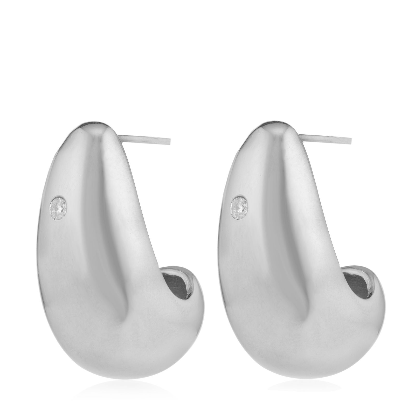 Steel by Diamonique Tear Drop Earrings Stainless Steel