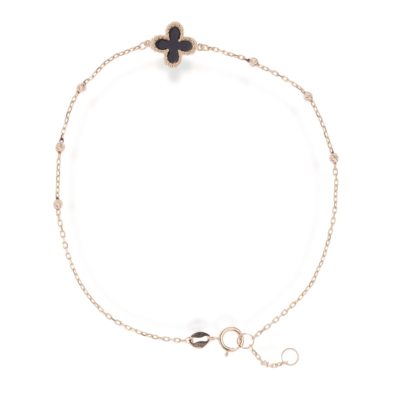 GOLD 9ct Clover Petal Ball Bracelet 0.95g