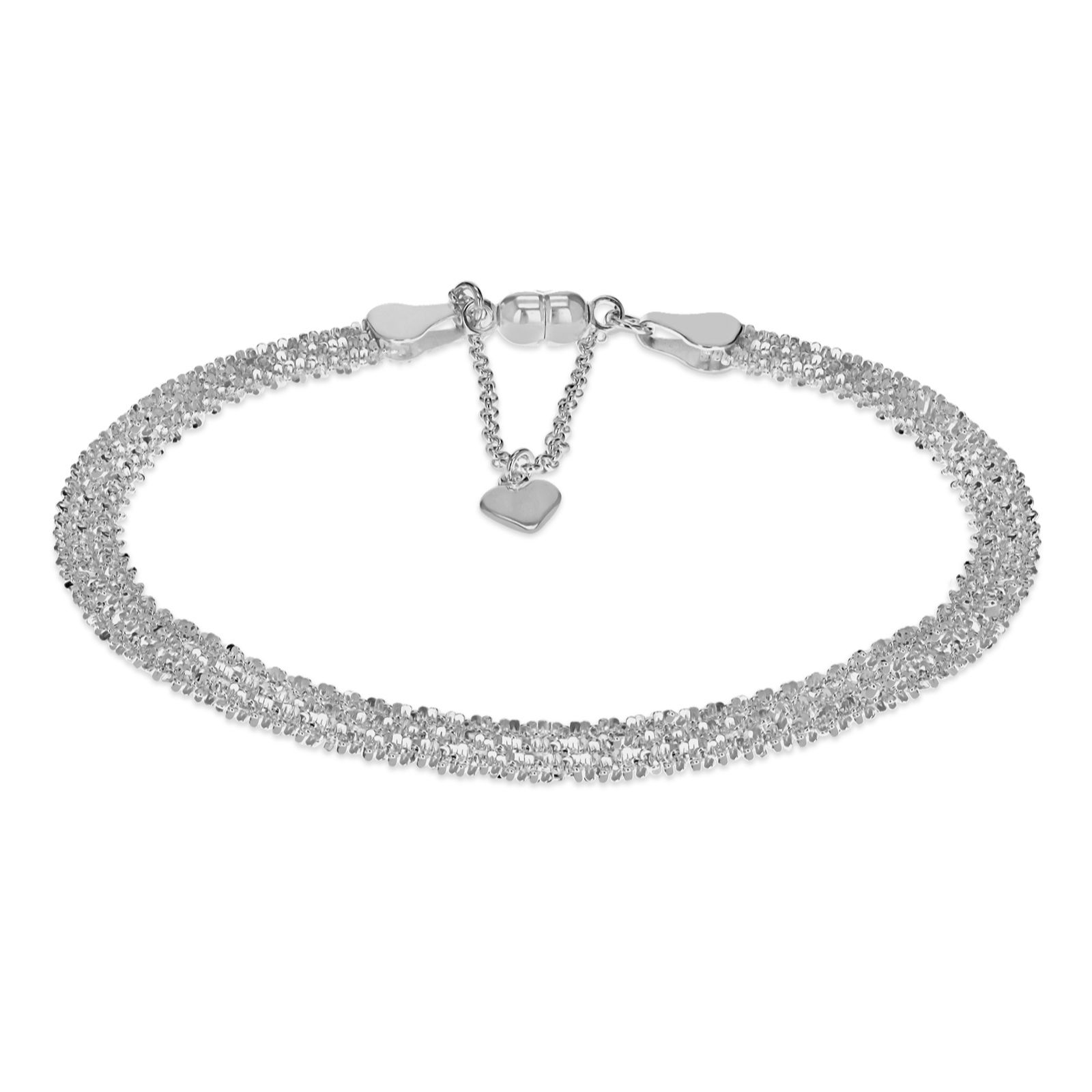 Faith & Brown Italian Crafted Sterling Silver Triple Tocalle Chain Bracelet