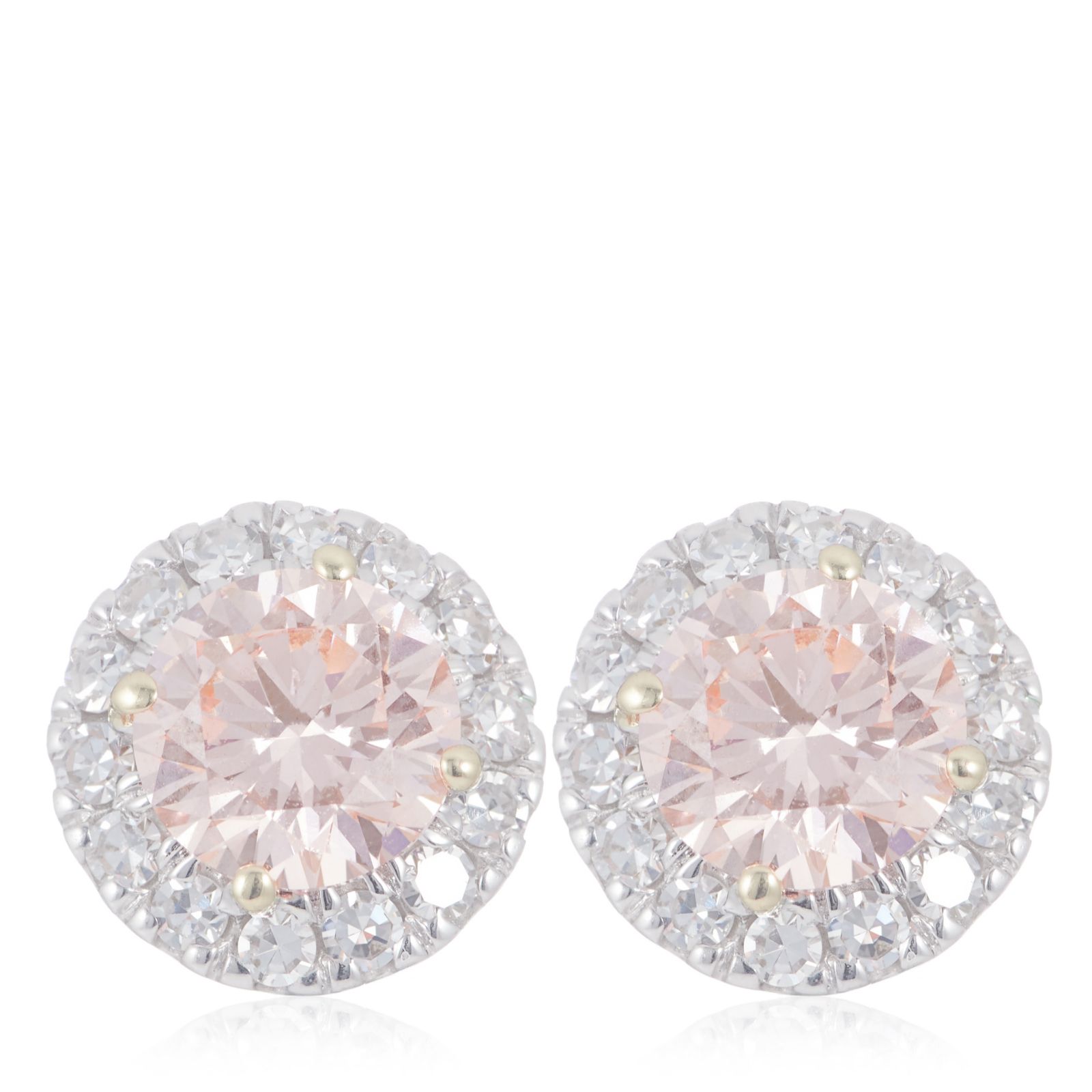 Fire Light 1.25ct Pink Lab Grown Diamond Halo Stud Earrings 9ct Gold