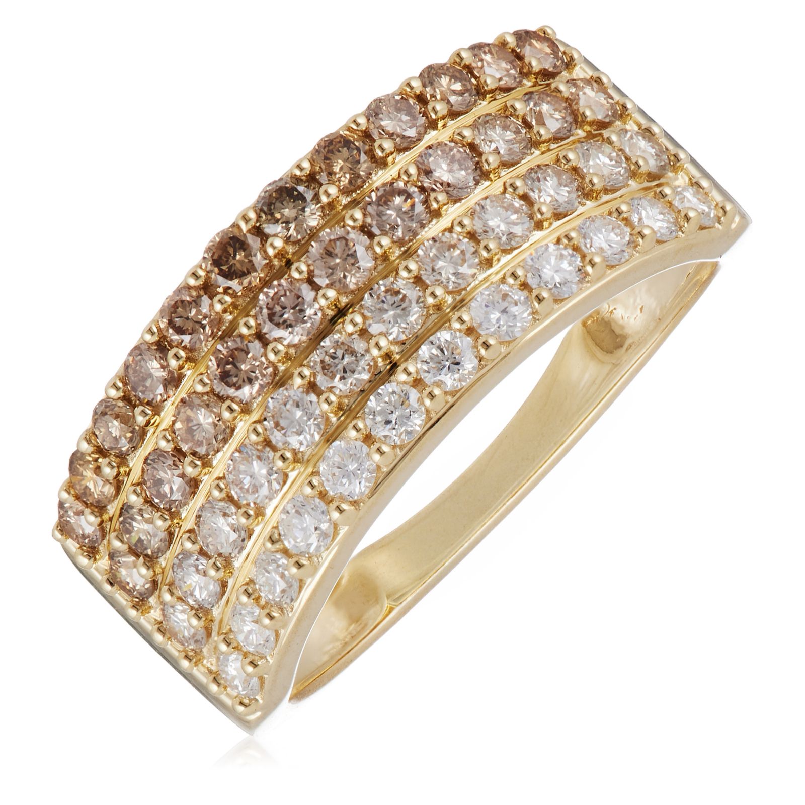 1ct Ombre Chocolate Diamond Band Ring 9ct Gold