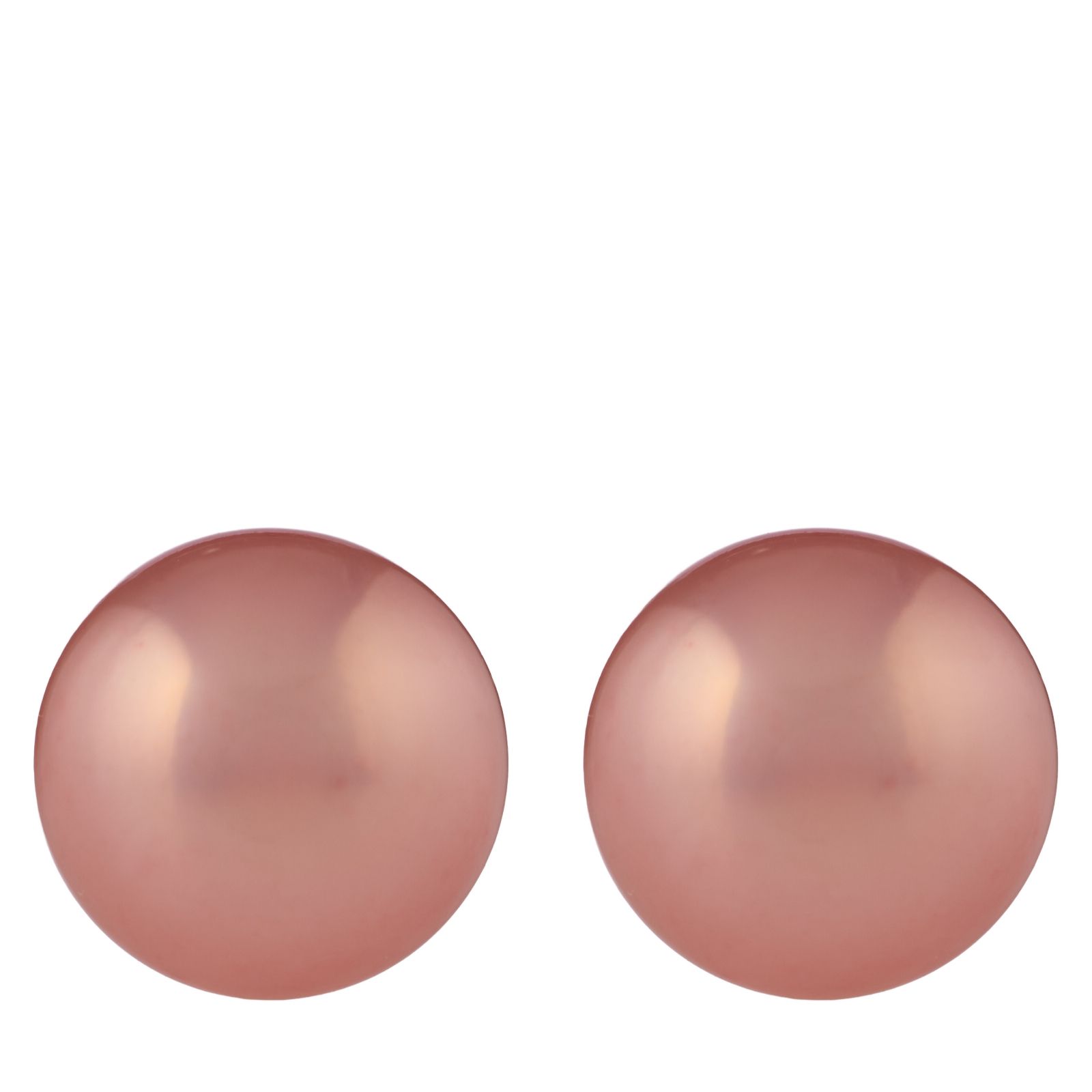 Lara Pearl 10mm Button Stud Earrings Stainless Steel