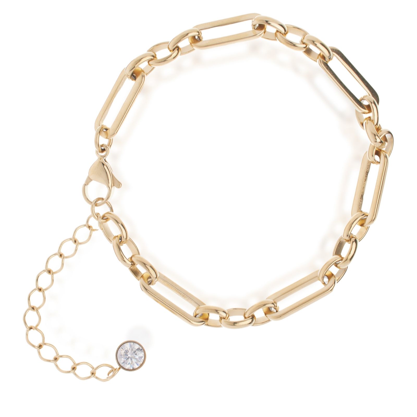 Steel by Diamonique Mixed Chain Link Bracelet Stainless Steel - QVC UK