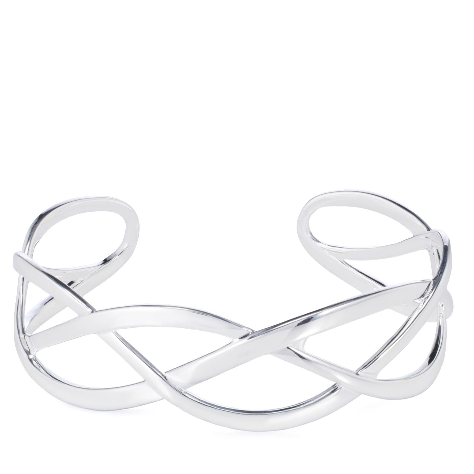 Nina B Loose Plait Cuff Bangle Sterling Silver