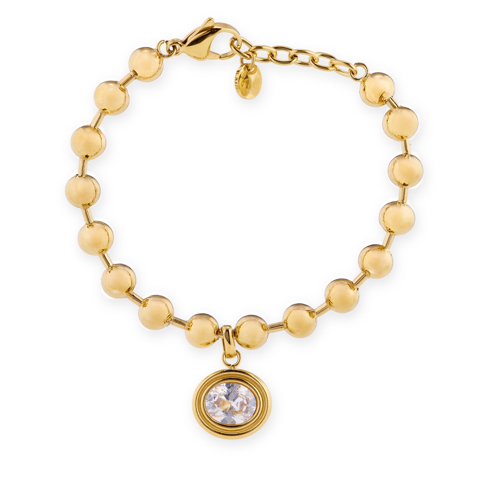 Steel by Diamonique Double Bezel Oval Bracelet Stainless Steel