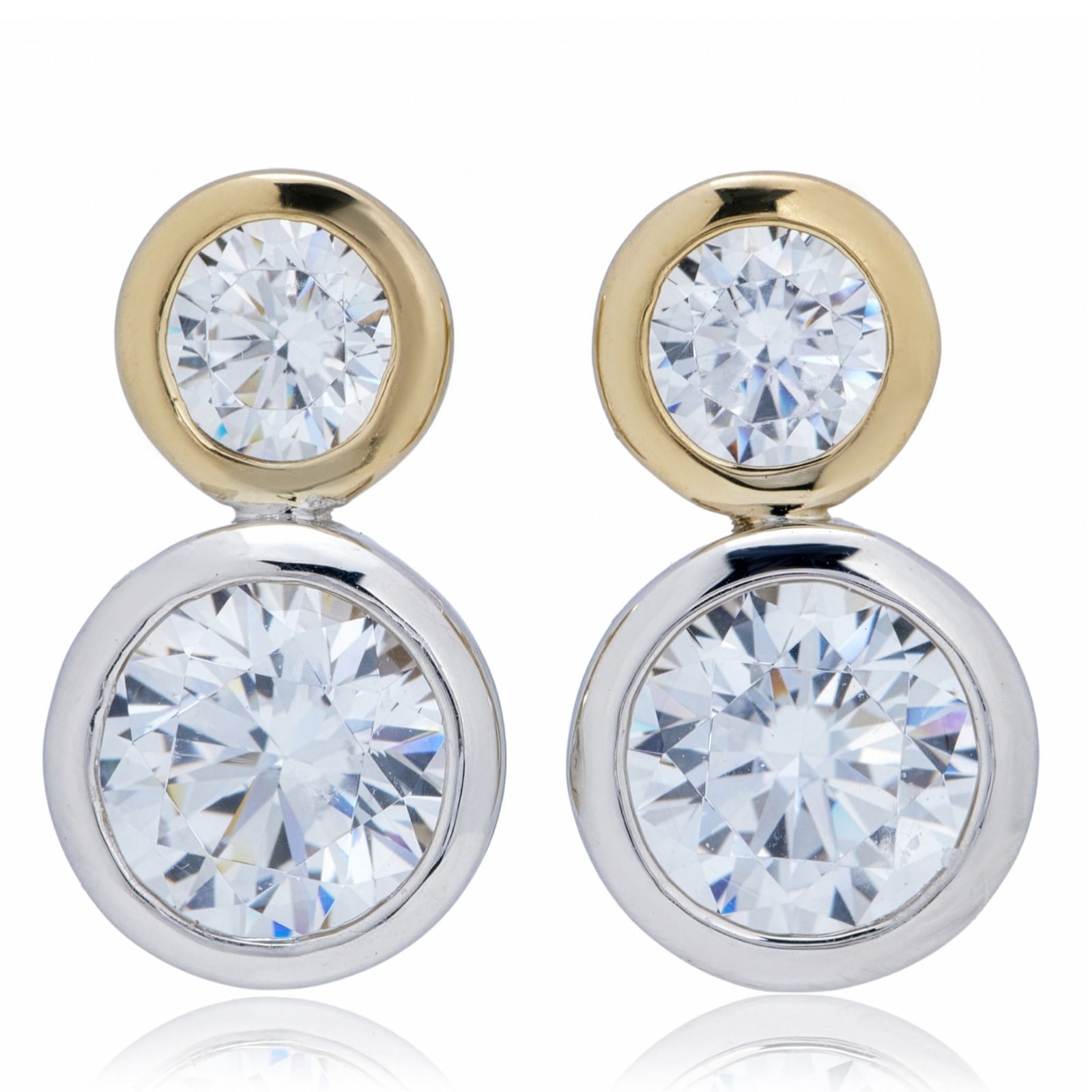 Diamonique 1.52ct Bezel Set Icon Stud Earrings Sterling Silver