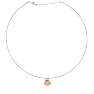 Diamonique Edit 3.5ct tw 2 Tone Pendant & Chain Sterling Silver