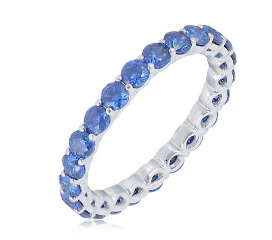 Diamonique 2.3ct tw Platinum Plated Eternity Ring Sterling Silver