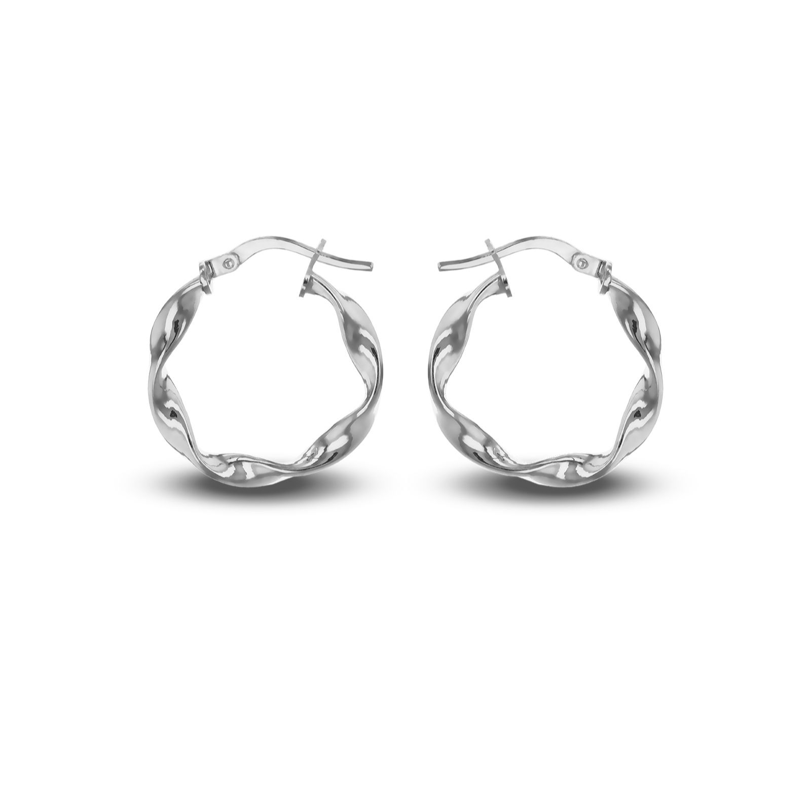Faith & Brown Italian Crafted Sterling Silver Twisted Hoop Earrings 29mm