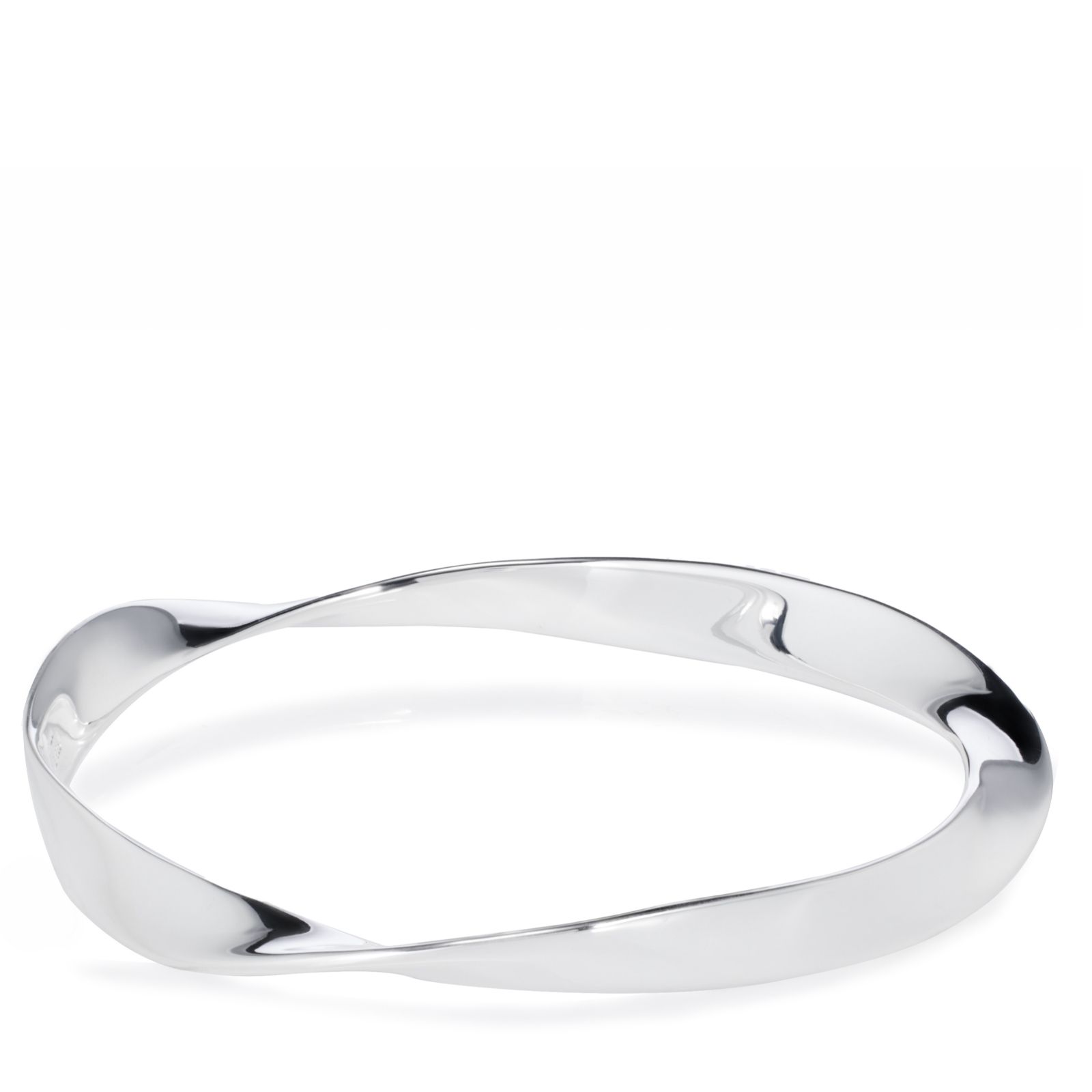 Nina B Silver Twisted Triangle Bangle Sterling Silver