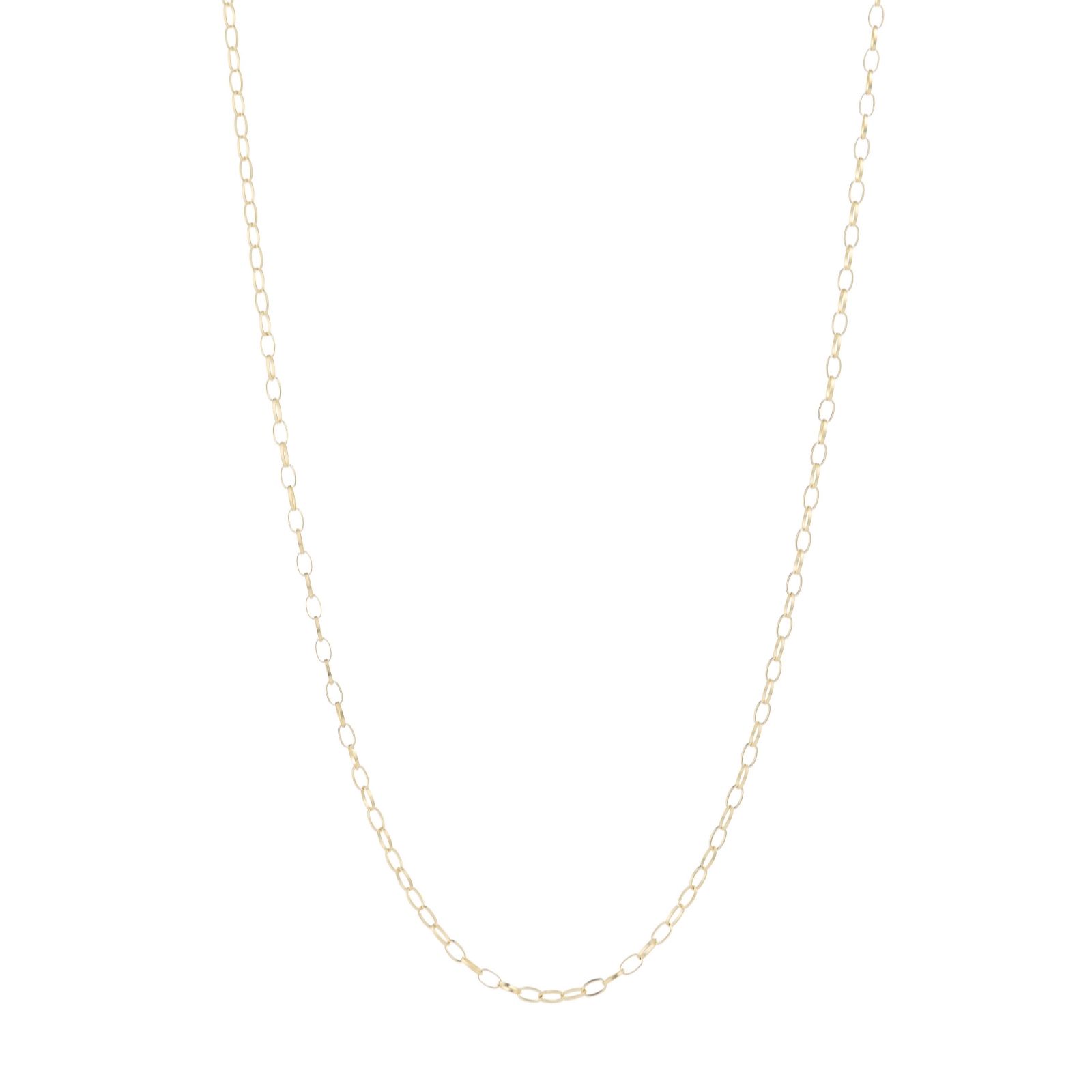 GOLD 9ct Italian Gold Oval Belcher Necklace 0.91g