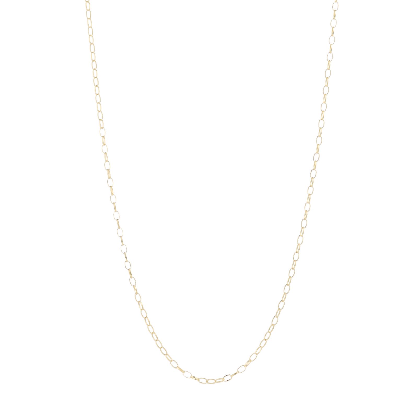 GOLD 9ct Italian Gold Oval Belcher Necklace 0.91g