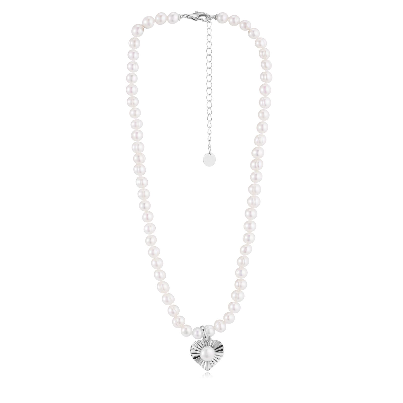 Lara Pearl Cultured Pearl Sunray Brass Motif Necklace