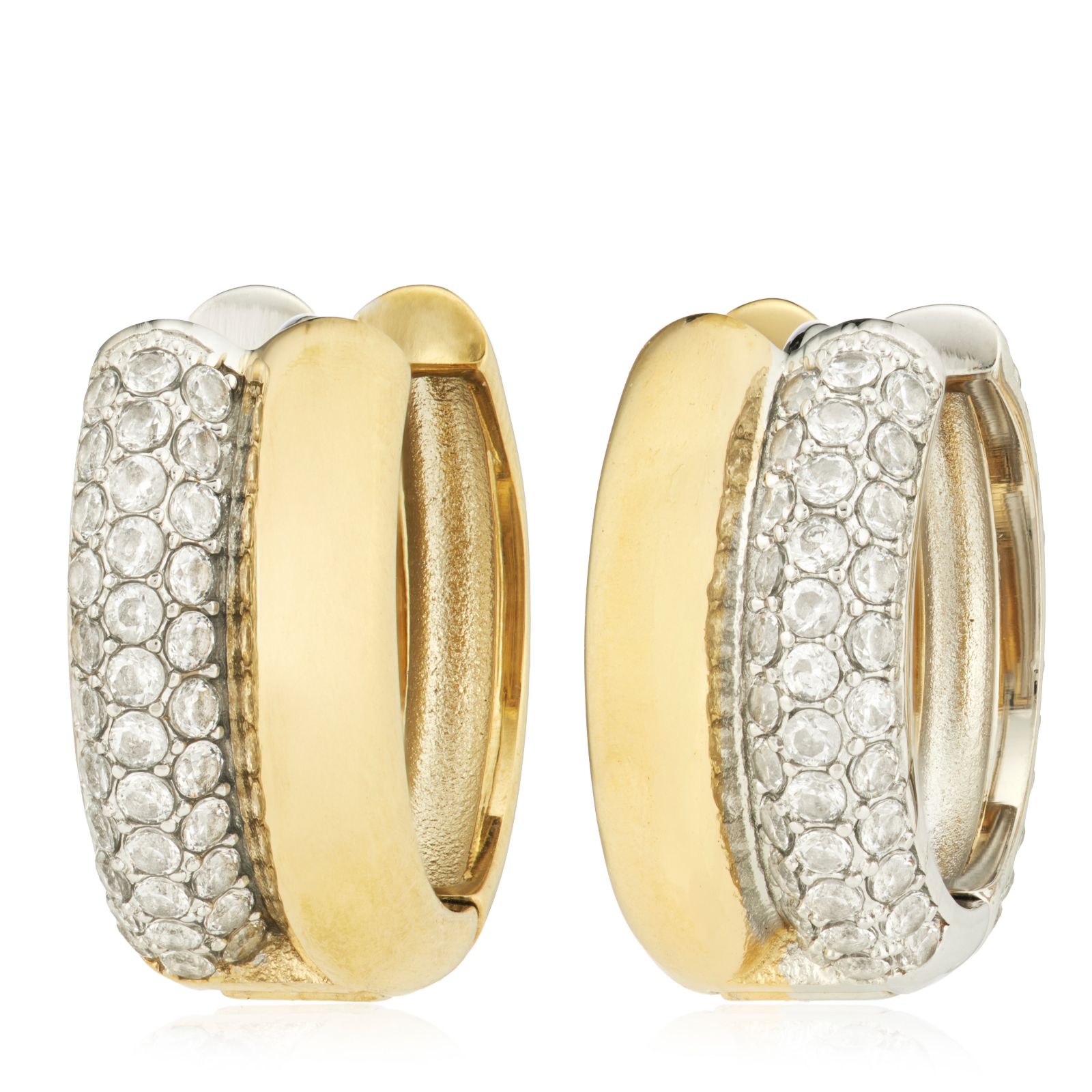 Steel by Diamonique Double Row Hoop Earring Stainless Steel