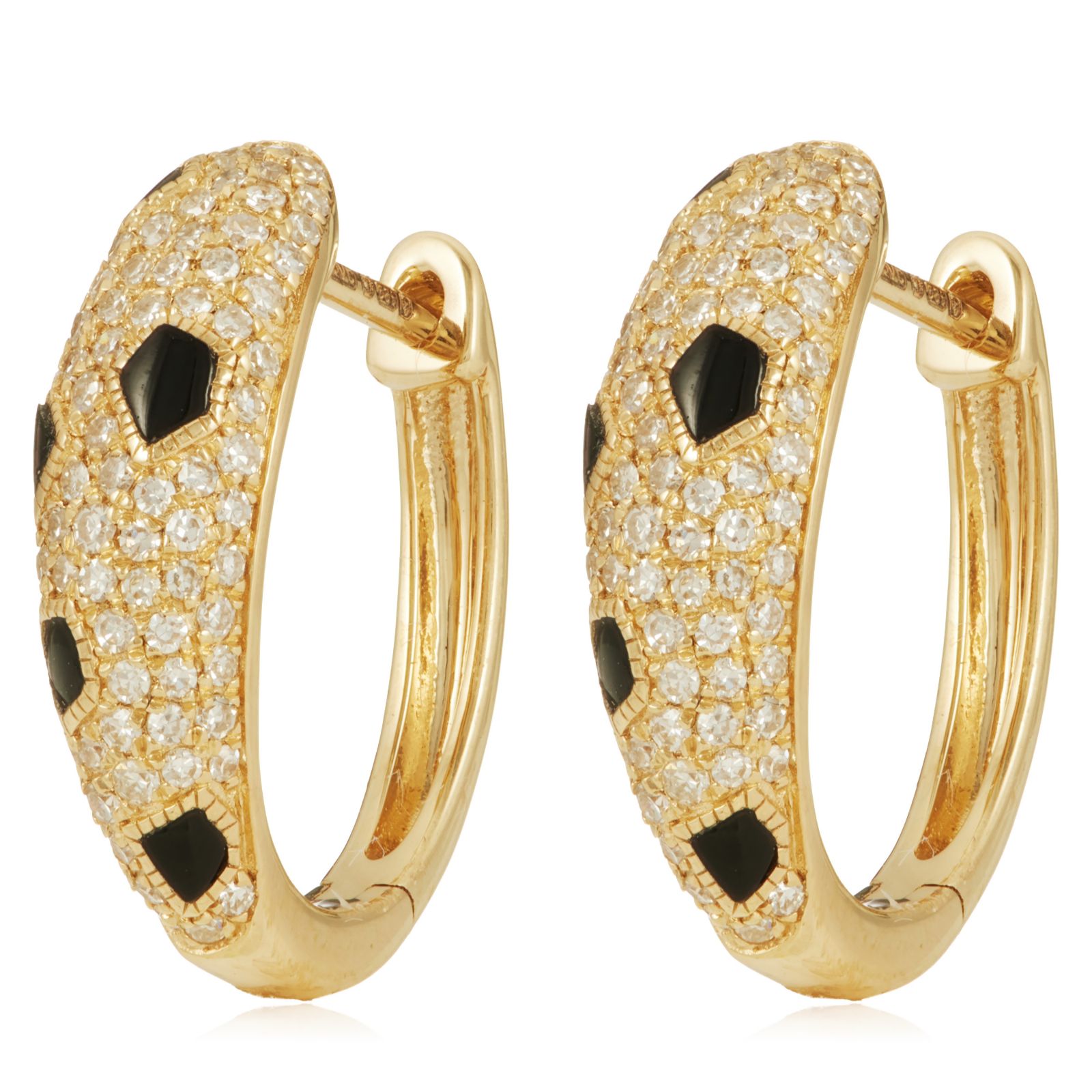 Effy 0.50ct Signature Diamond Hoop Earrings 14ct Gold