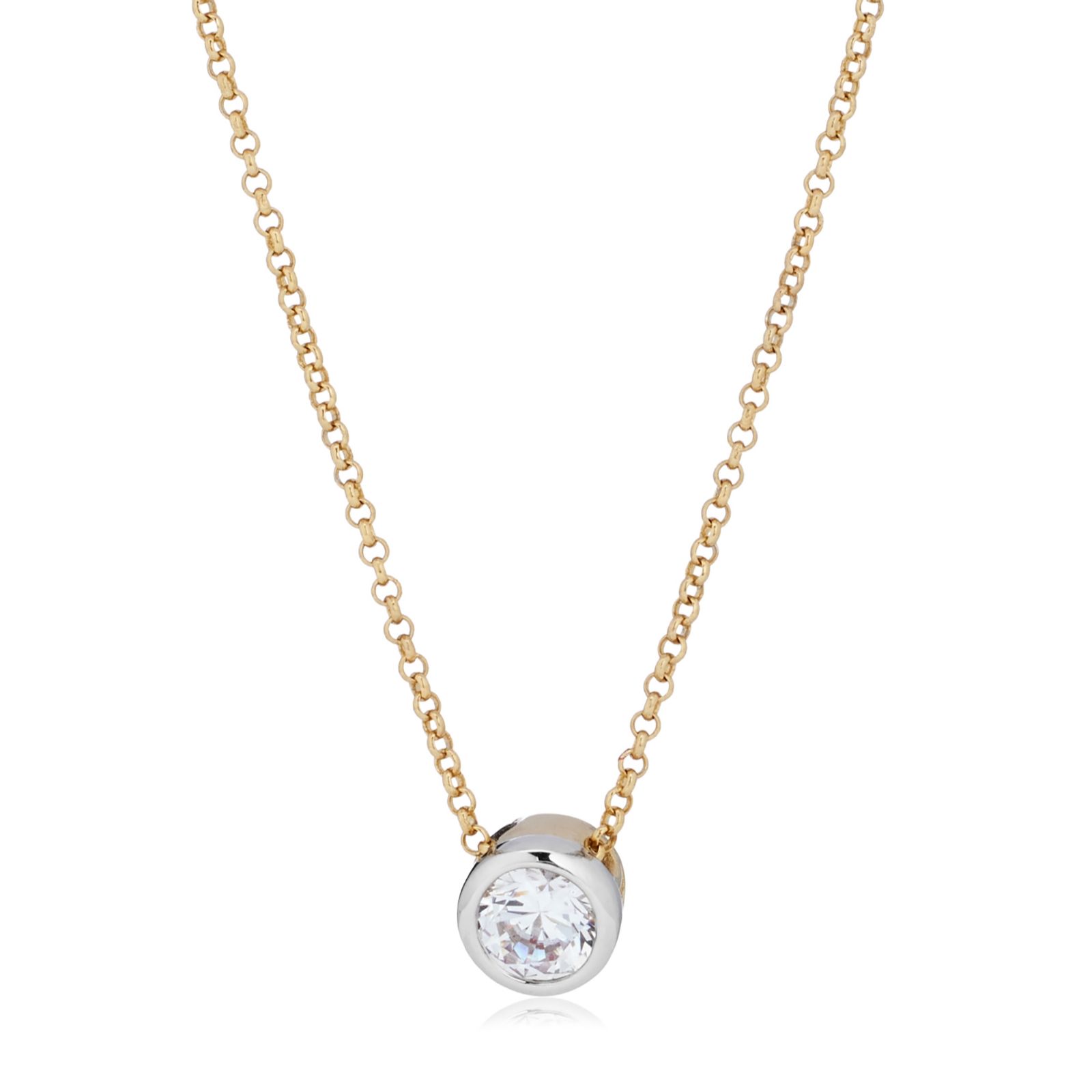 Diamonique 1.1ct Bezel Set Icon Pendant Necklace Sterling Silver
