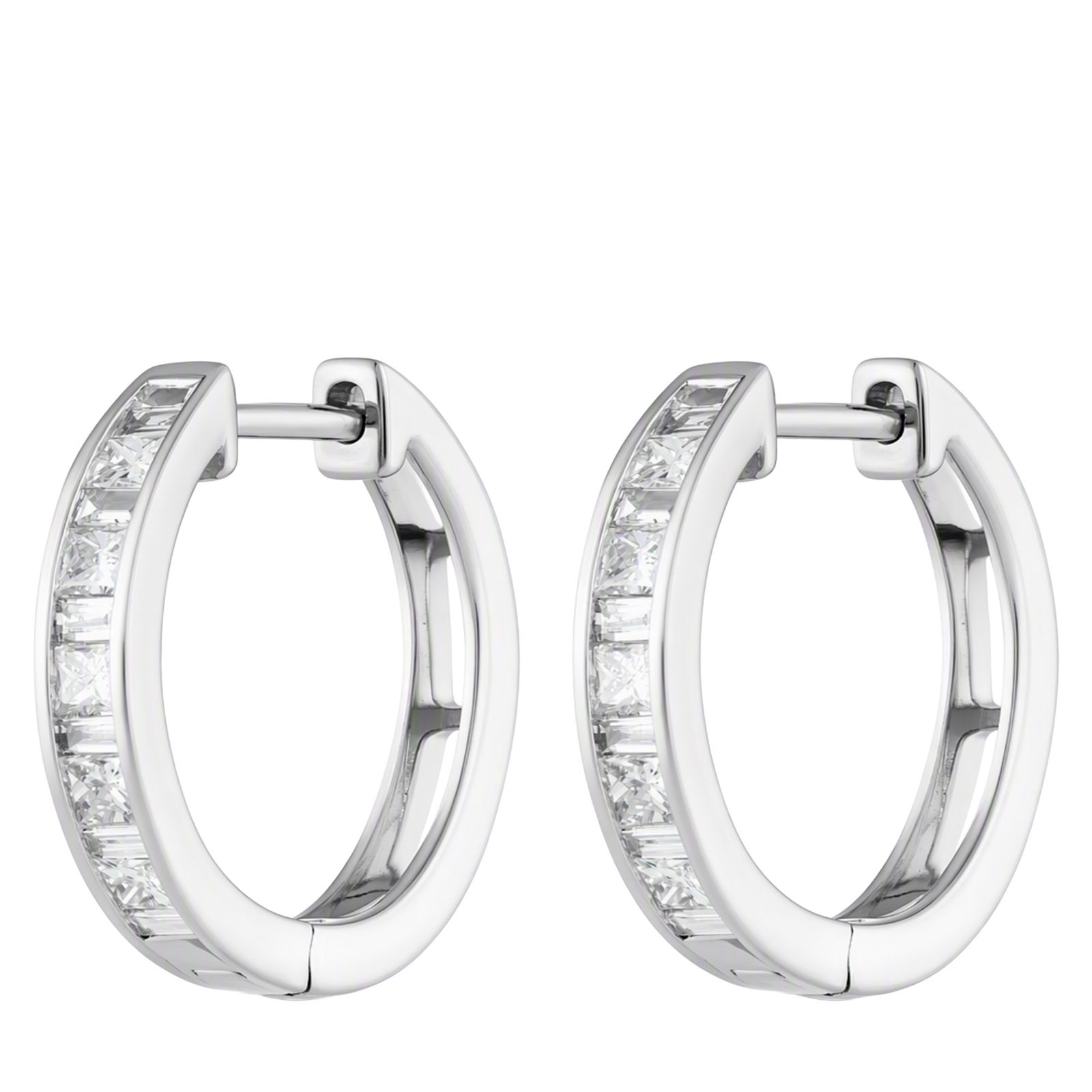 0.5ct Mixed Cut Diamond Hoop Earrings 9ct Gold