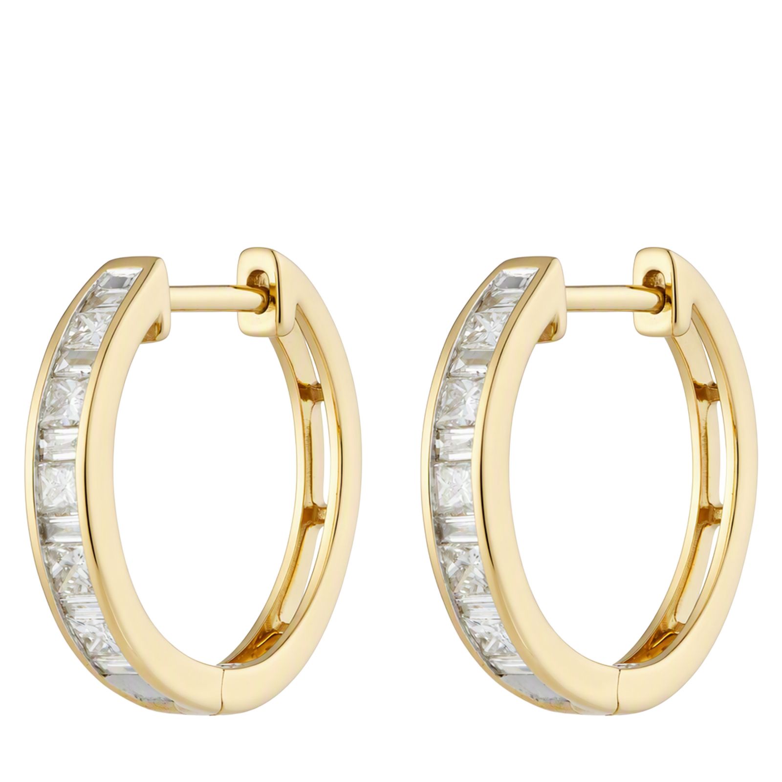 0.5ct Mixed Cut Diamond Hoop Earrings 9ct Gold