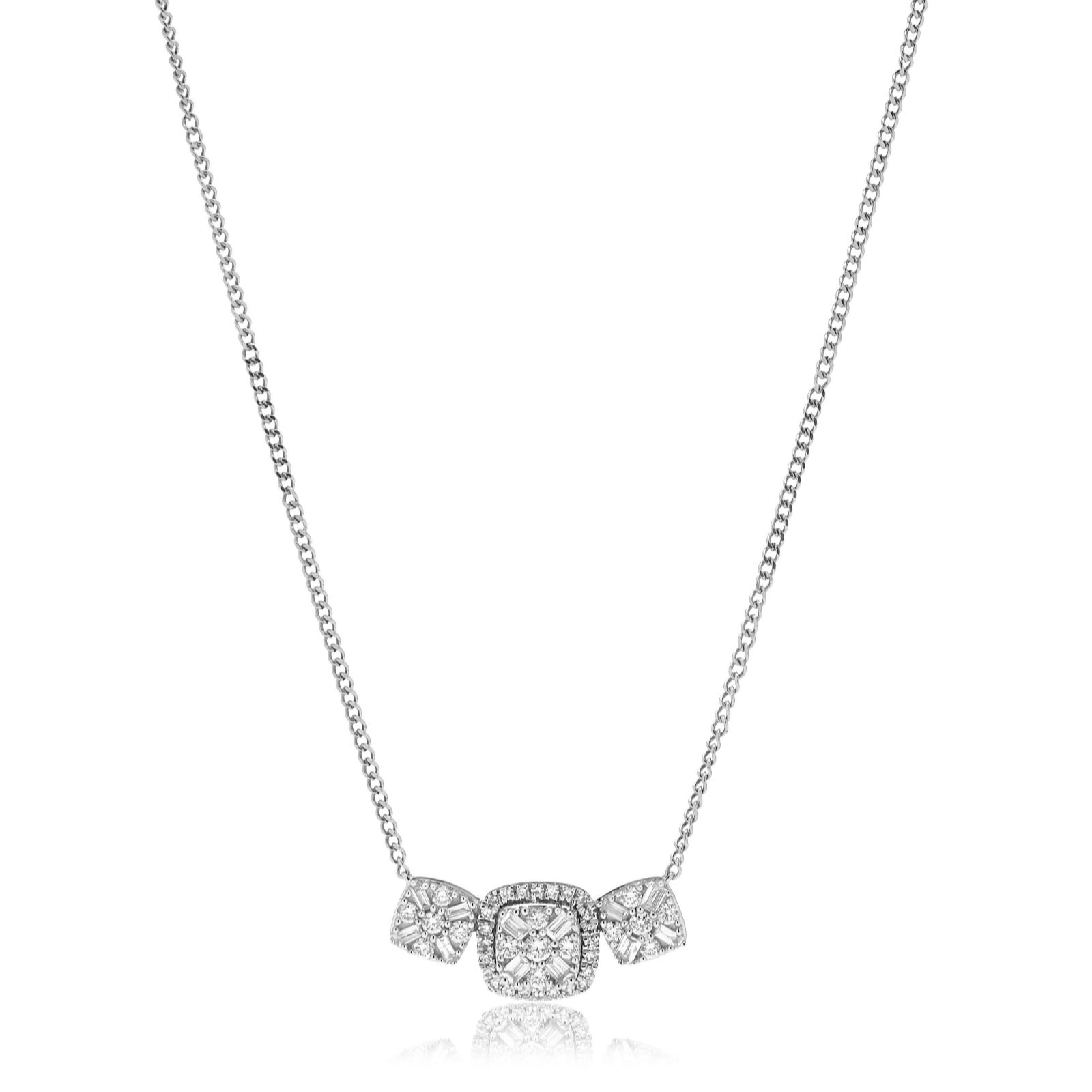 Firelight 0.50ct Lab Grown Diamond Mixed Cut Trilogy Necklace 9ct Gold