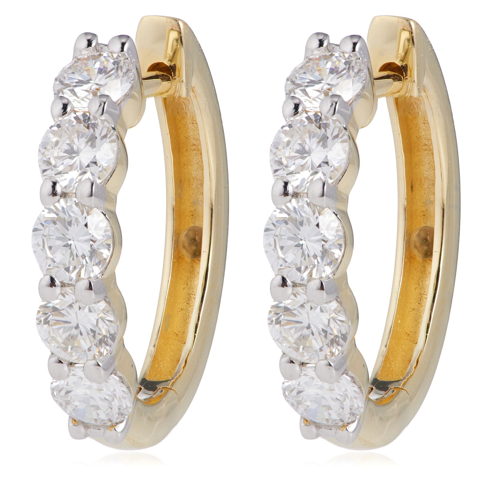 Fire Light 1.25ct Lab Grown Diamond Huggie Earrings 9ct Gold