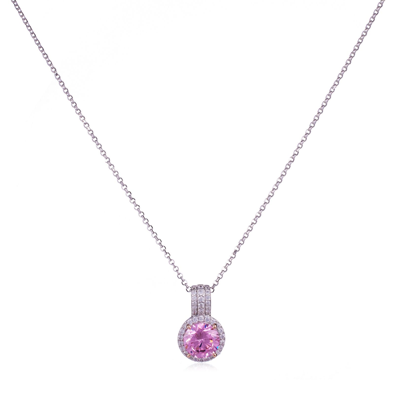 Diamonique 2.3ct tw Round Pendant Sterling Silver