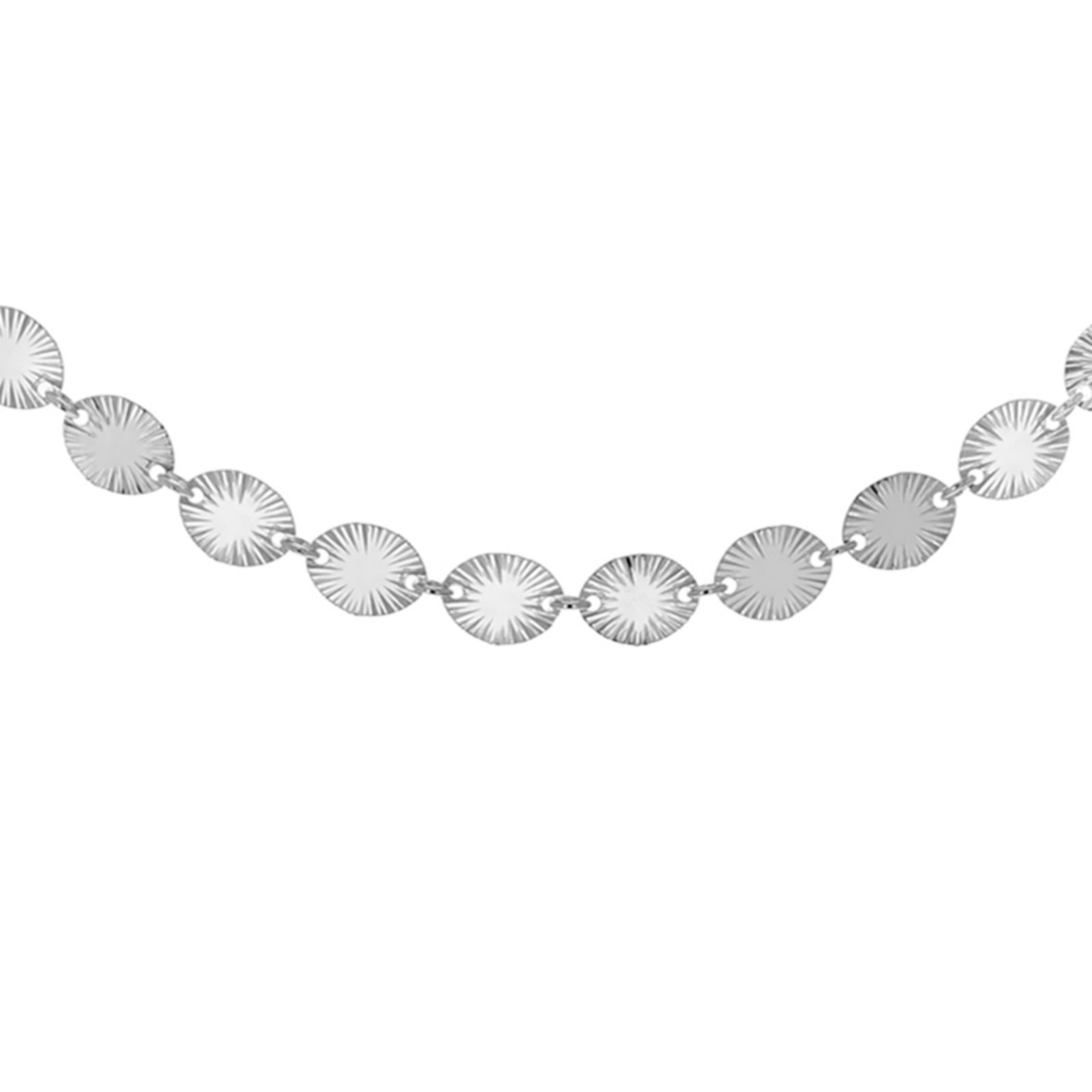 Faith & Brown Italian Crafted Sterling Silver Radiant Oval Link Necklace 18"