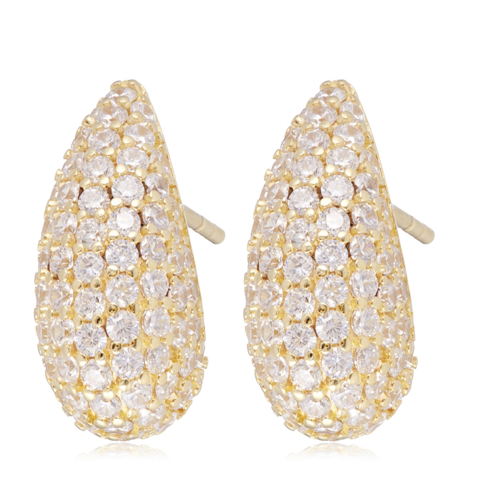 Diamonique 1.6ct tw Pave Teardrop Earrings Sterling Silver